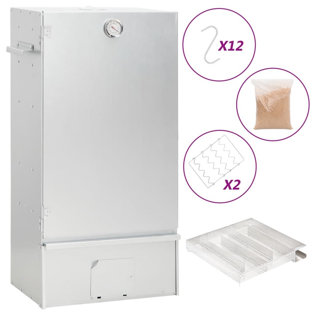 VidaXL BBQ-Smokerofen mit Kaltrauchgenerator, verzinkter Stahl