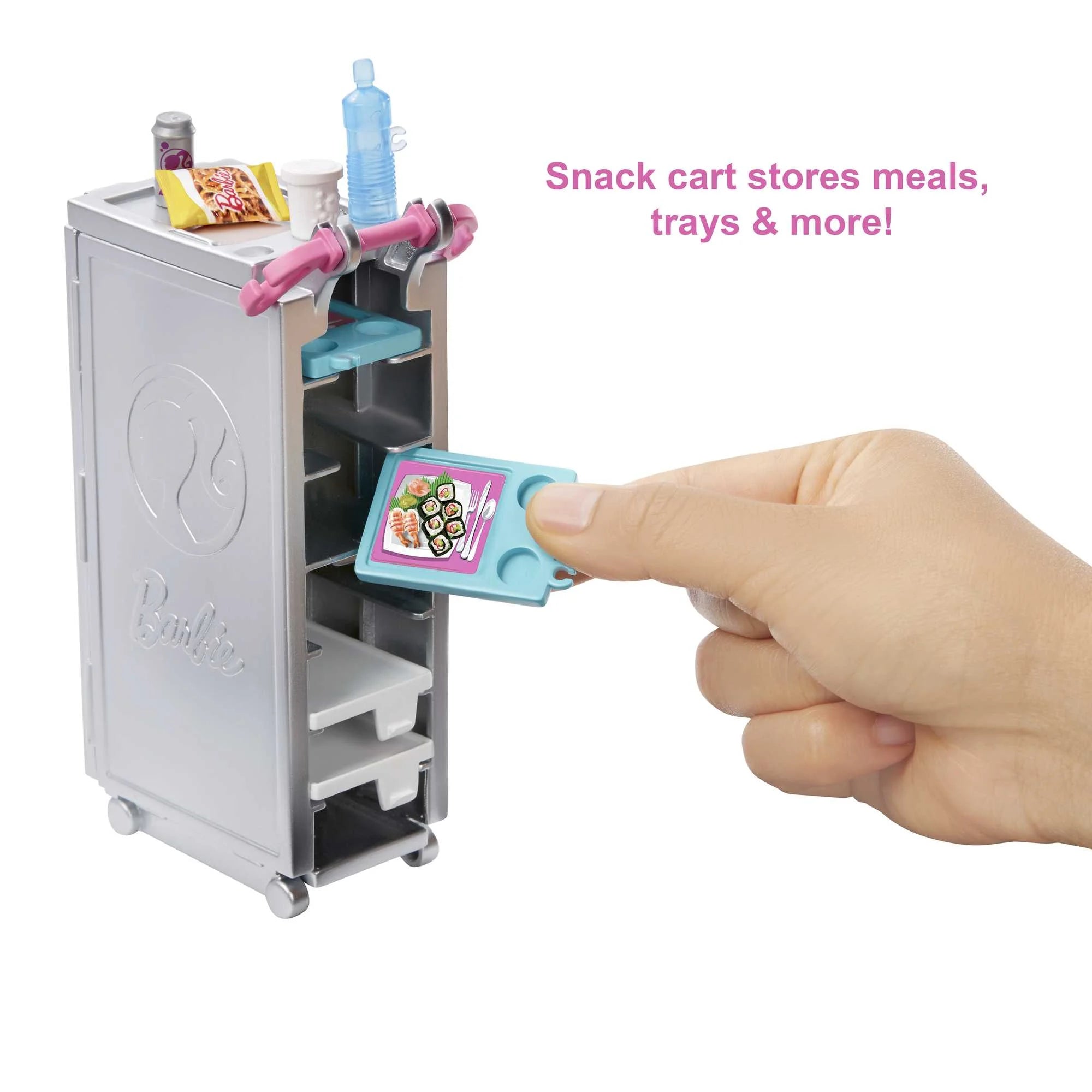 Coffret de jeu Barbie Dreamplane avec chiot et chariot à goûter, plus de 15 accessoires