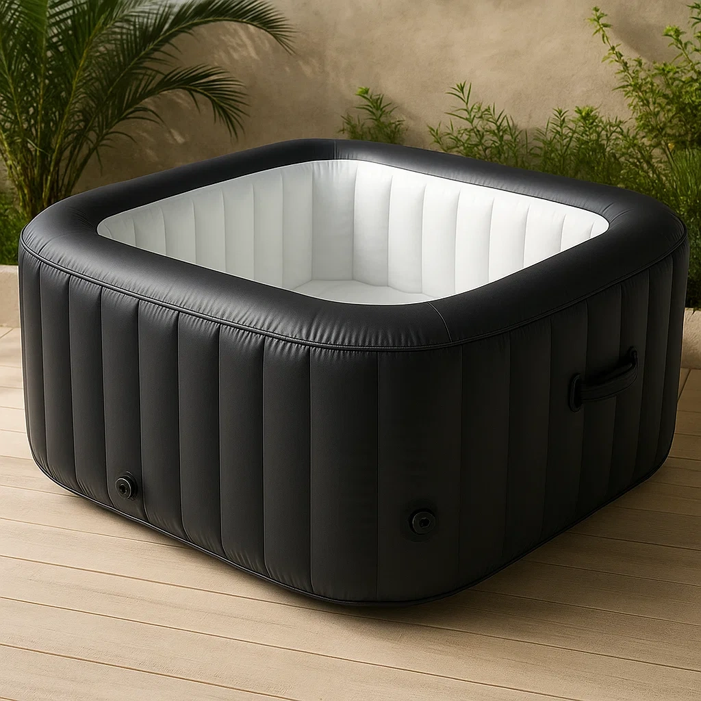 Spa gonflable, 160 x 160 x 71 cm, 2 personnes, carré, noir et blanc xTSwWVi342Rm