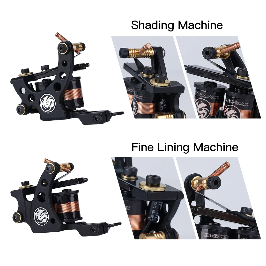 Kit de tatouage complet Dragonhawk avec 2 machines et alimentation