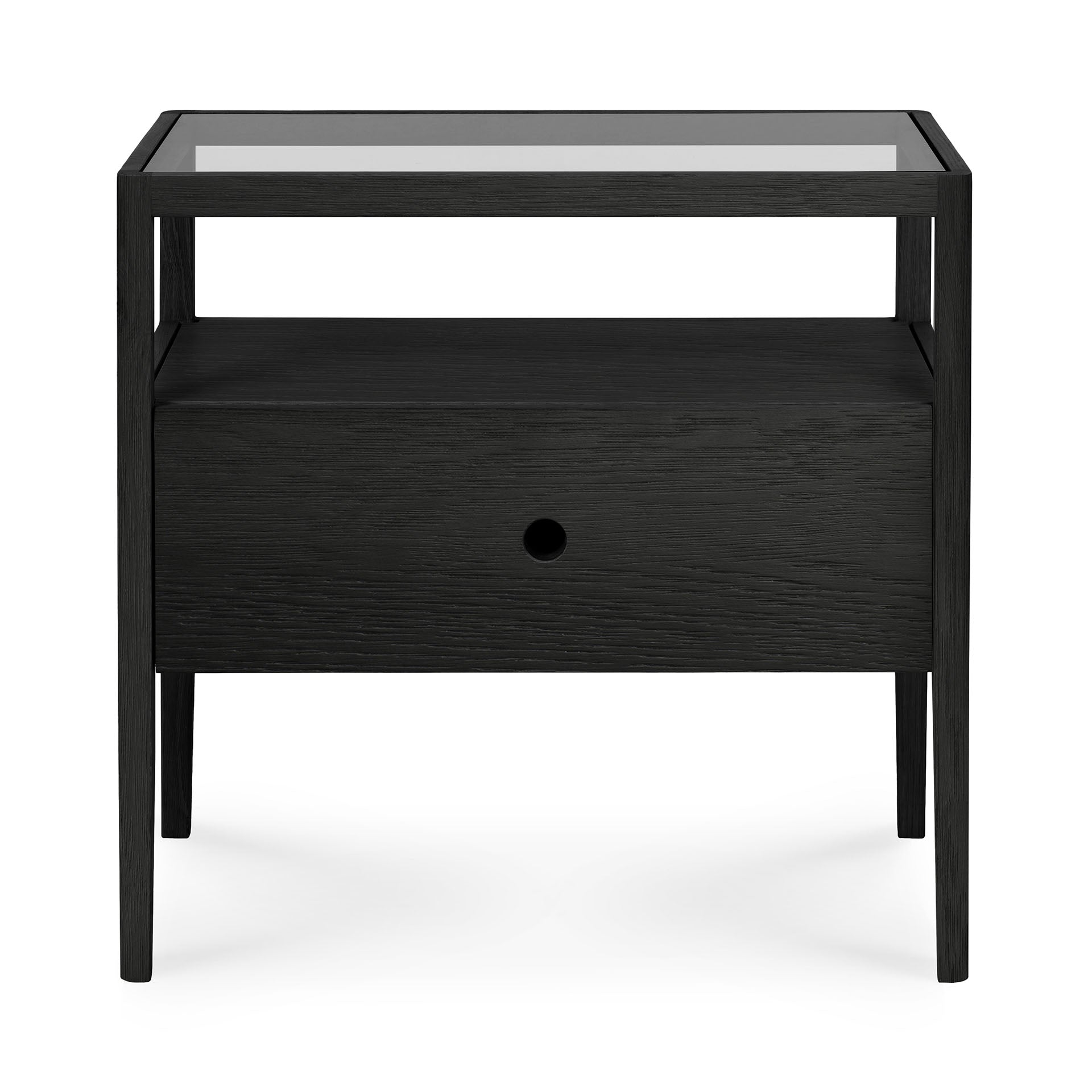 Spindle Nightstand - Black Oak
