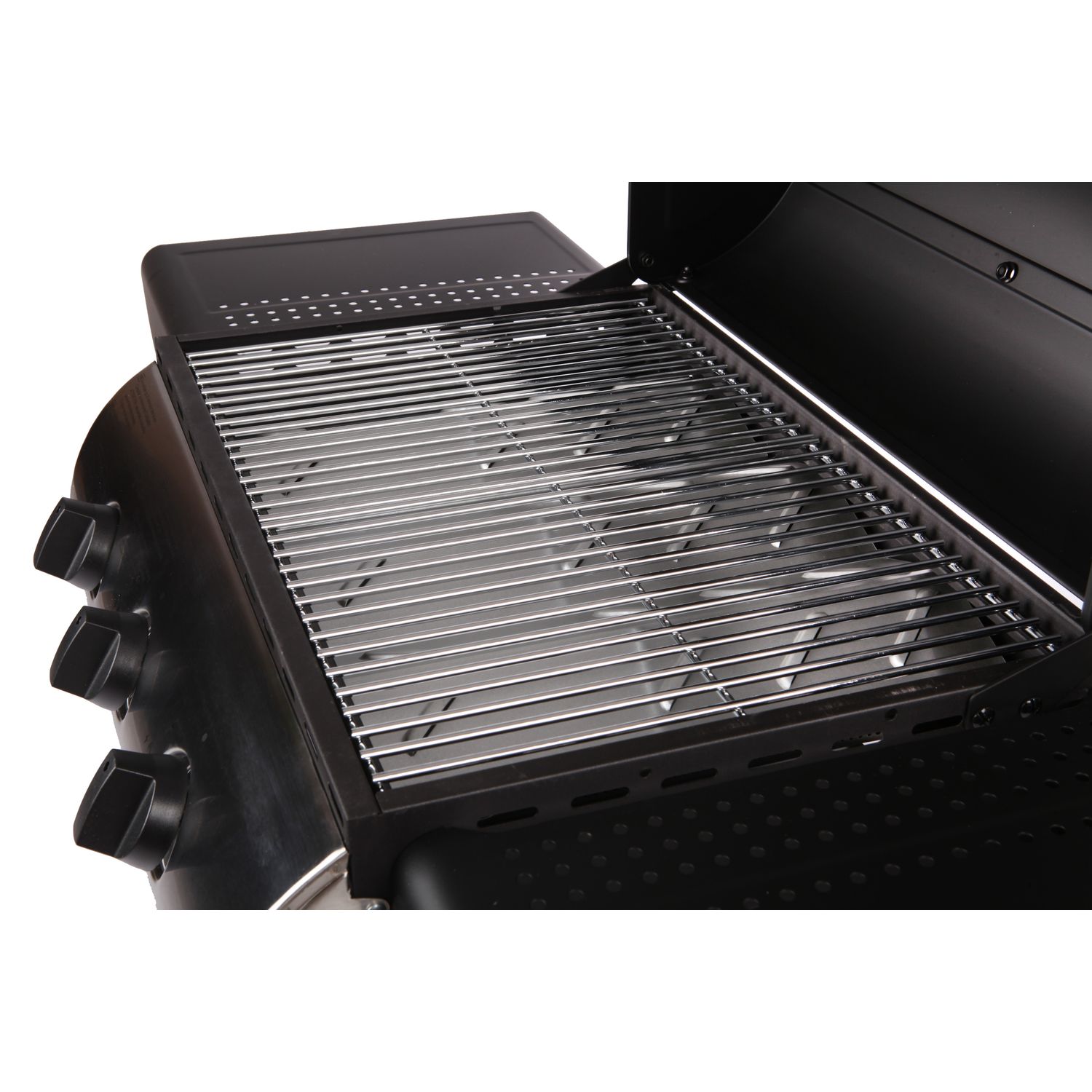 Lofoten – 8,4 kW 3-Flammen-Gasgrill auf Rädern mit Deckel, 2 verchromten Stahlgrillrosten, 2 Seitenablagen, 1 Bodenschale und Thermometer – Schwarz