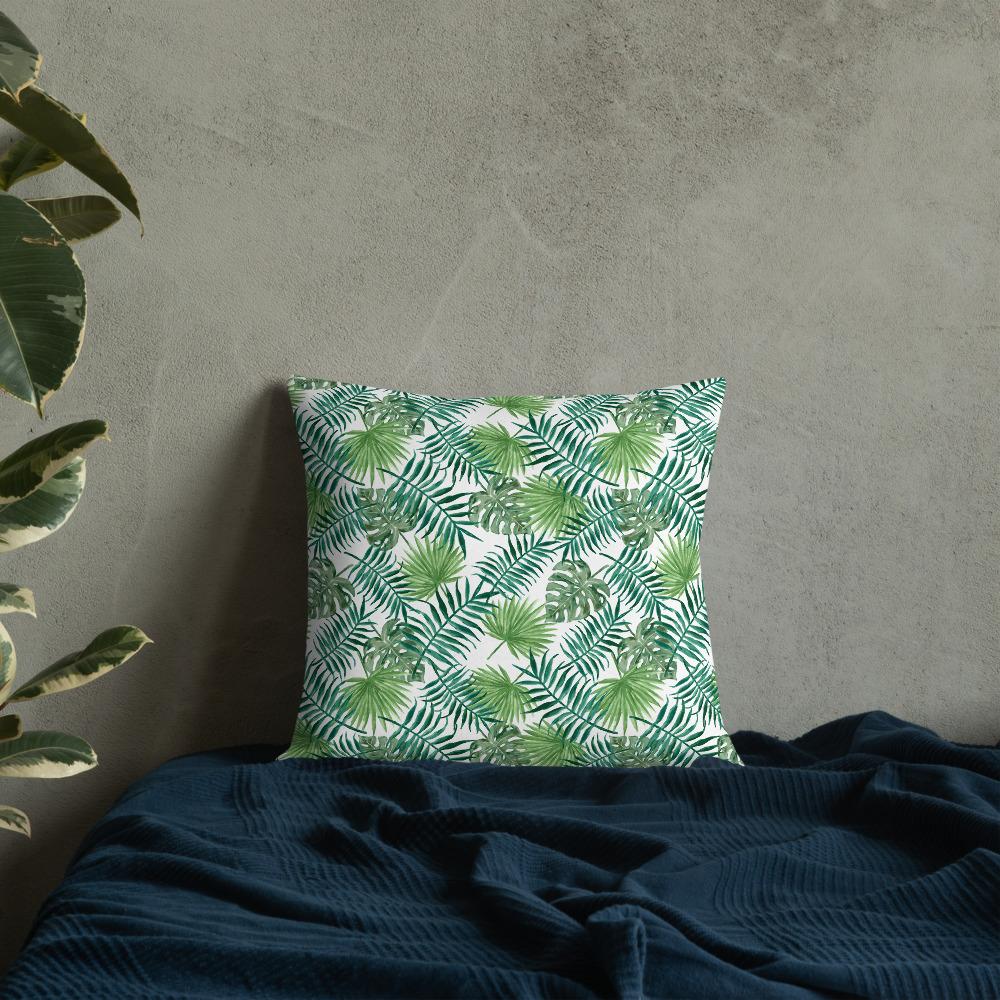 Tropical Leaves Premium Throw Pillow