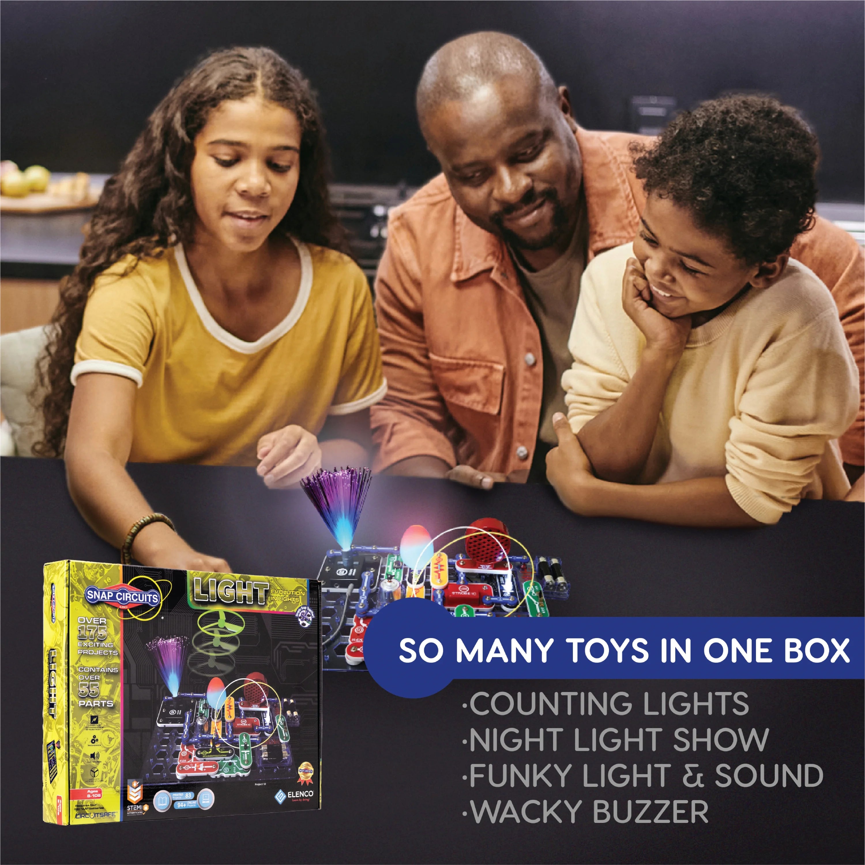Snap Circuits® Light SCL175 | Elektronik-Entdeckerset | Über 175 Projekte | MINT-Lernspielzeug für Kinder ab 8 Jahren