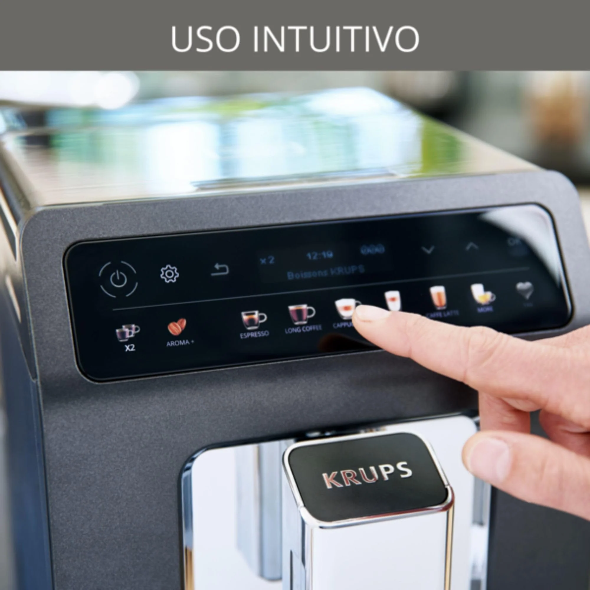 Krups Intuition Experience 2025 – Kaffeevollautomat. Farb-Touchscreen. Kontrollleuchten. 17 individuell anpassbare Getränke. Eigene Rezepte. Edelstahl.