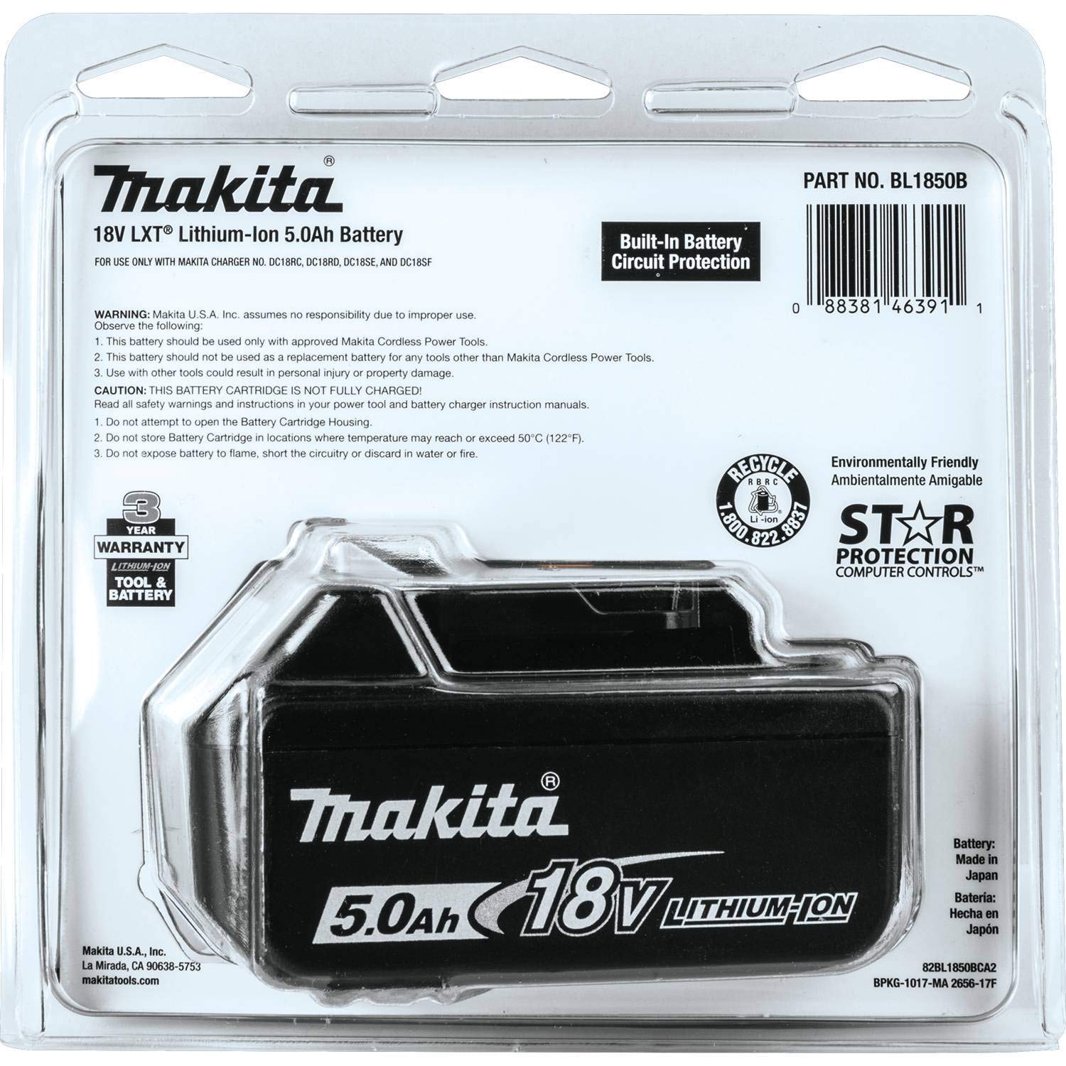 2025 Makita BL1850B 5,0Ah lithium-ion-batteri