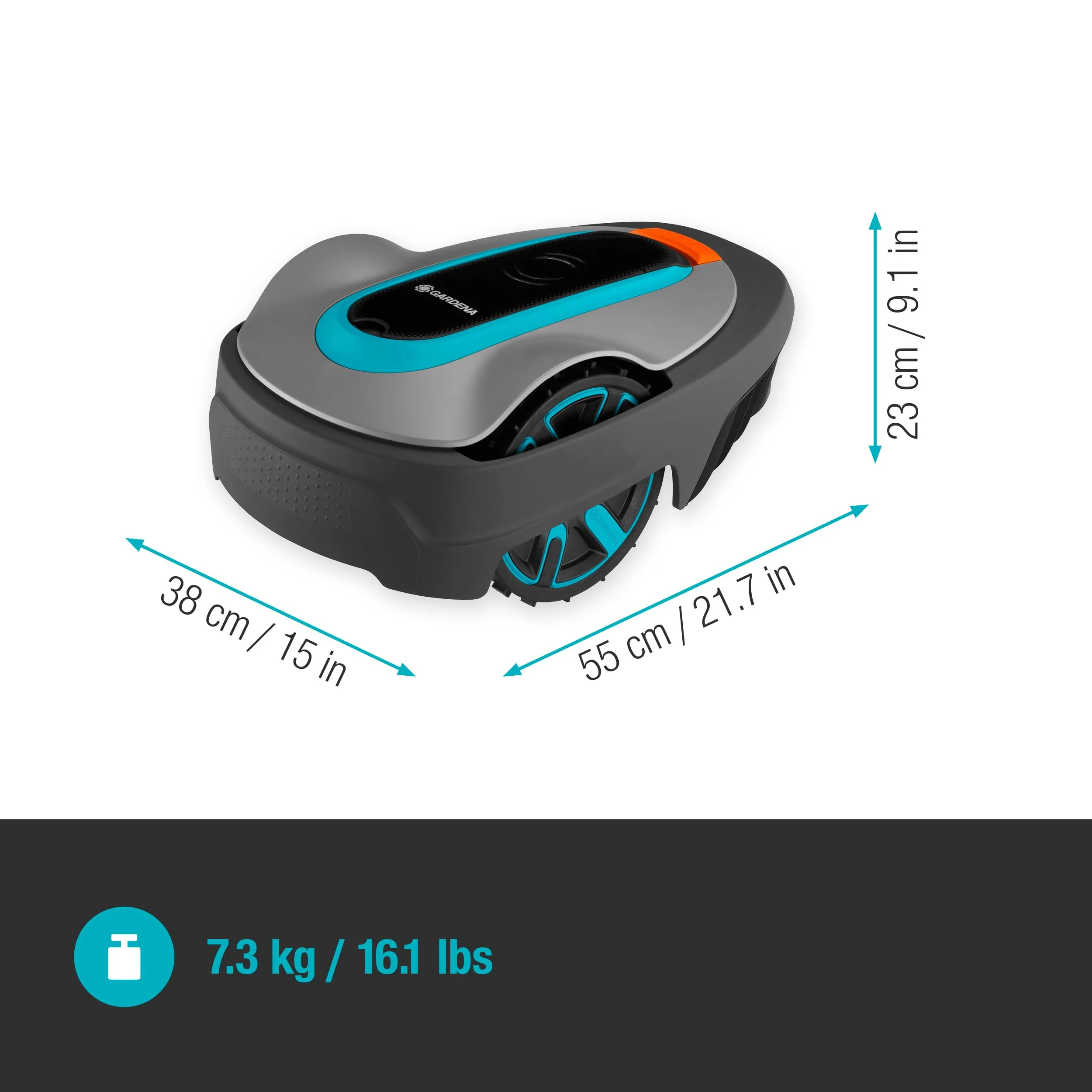 Gardena SILENO Mähroboter (ab 2025), Mindestgröße 350 m²: Intelligenter Rasenmäher mit optimaler Konnektivität. Programmierbar über die Gardena Bluetooth-App (15208-47).
