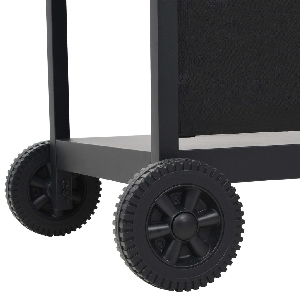 VidaXL Tragbarer Gasgrill mit 6 Grillzonen, Schwarzer Stahl