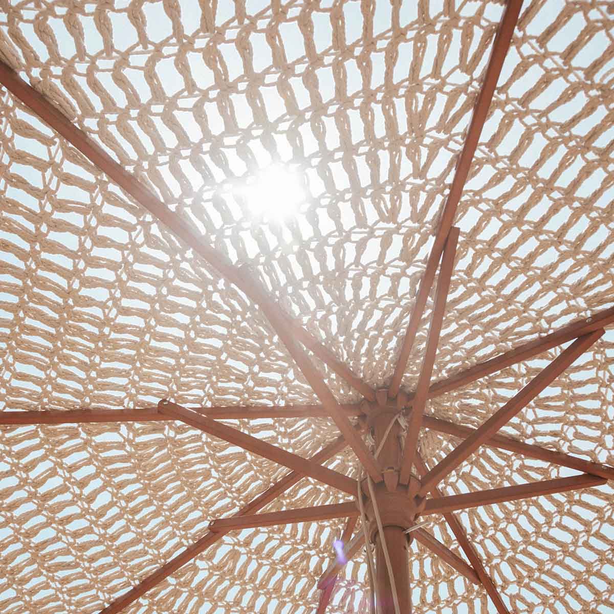 BINIBECA Makramee-Sonnenschirm für den Außenbereich, ø210x229cm