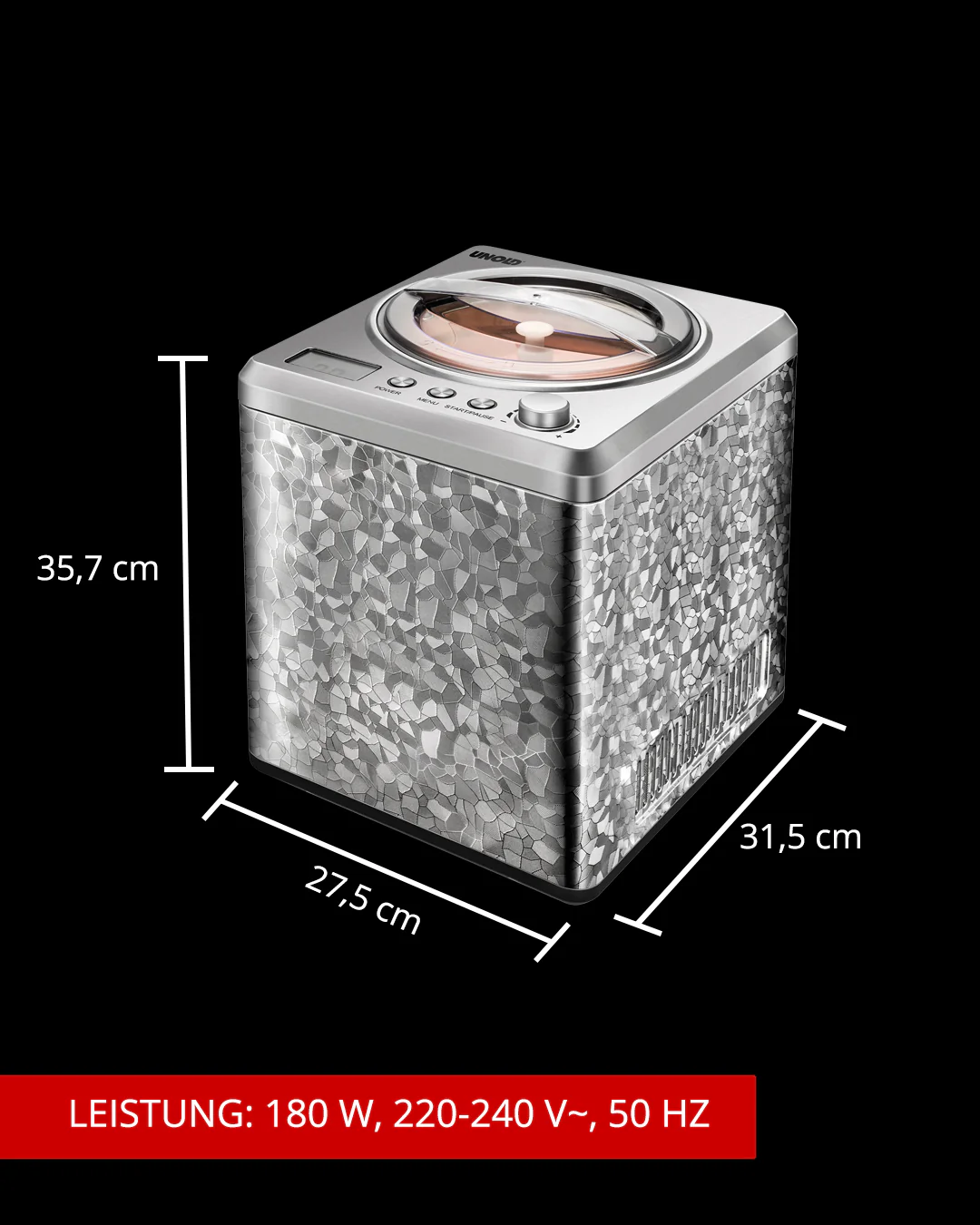 Professionelle Eismaschine 2L (Modelljahr 2025) mit Rezeptbuch