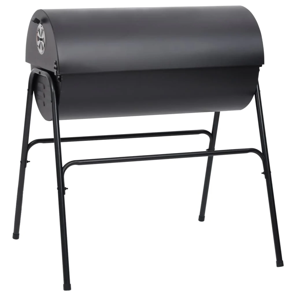 2025 Grill mit 2 schwarzen Grillrosten – Tragbarer Stahlgrill (80 x 95 x 90 cm)