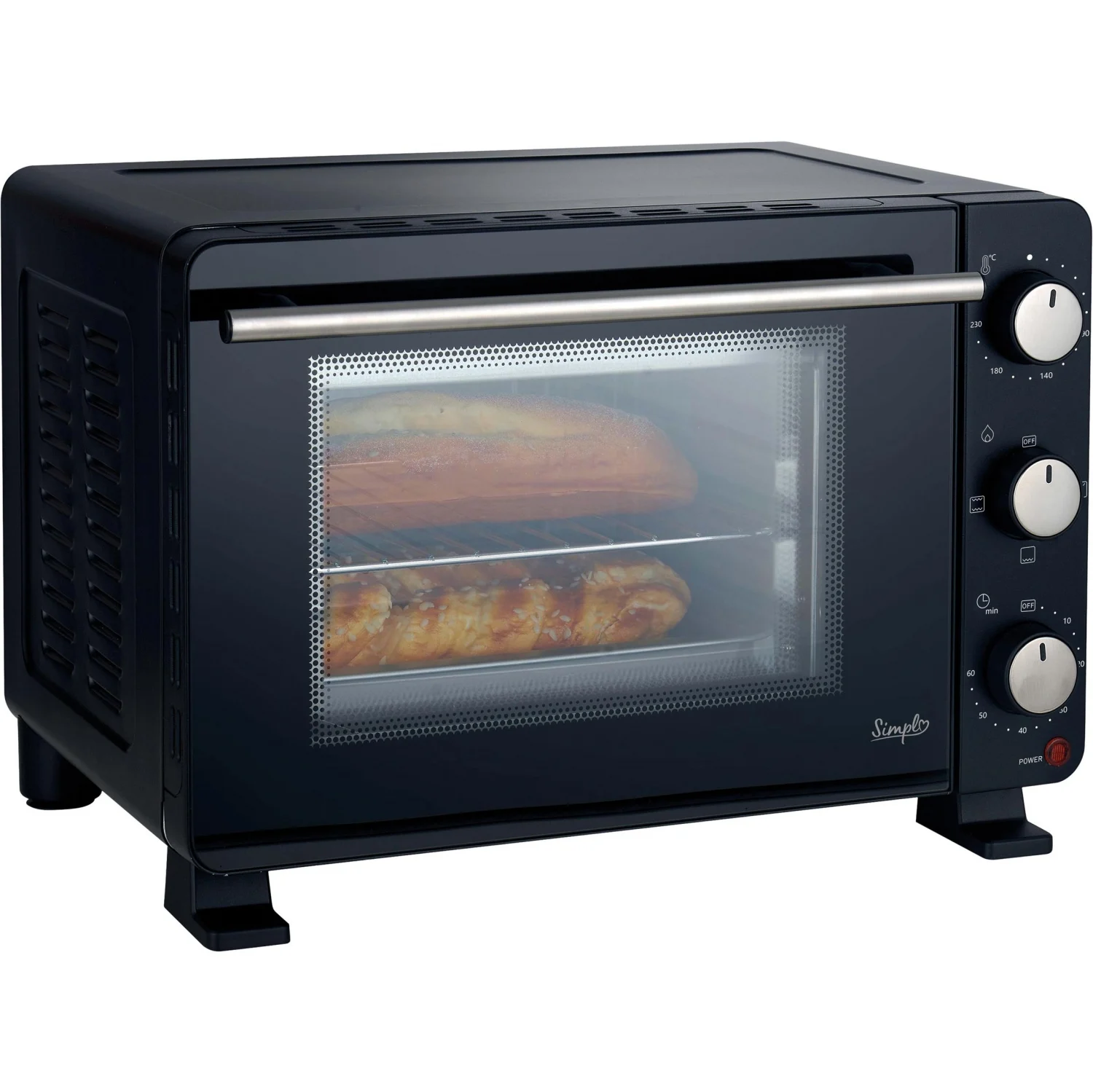 Simpl STO20-24 Mini-Backofen, 1300 W – Schwarz