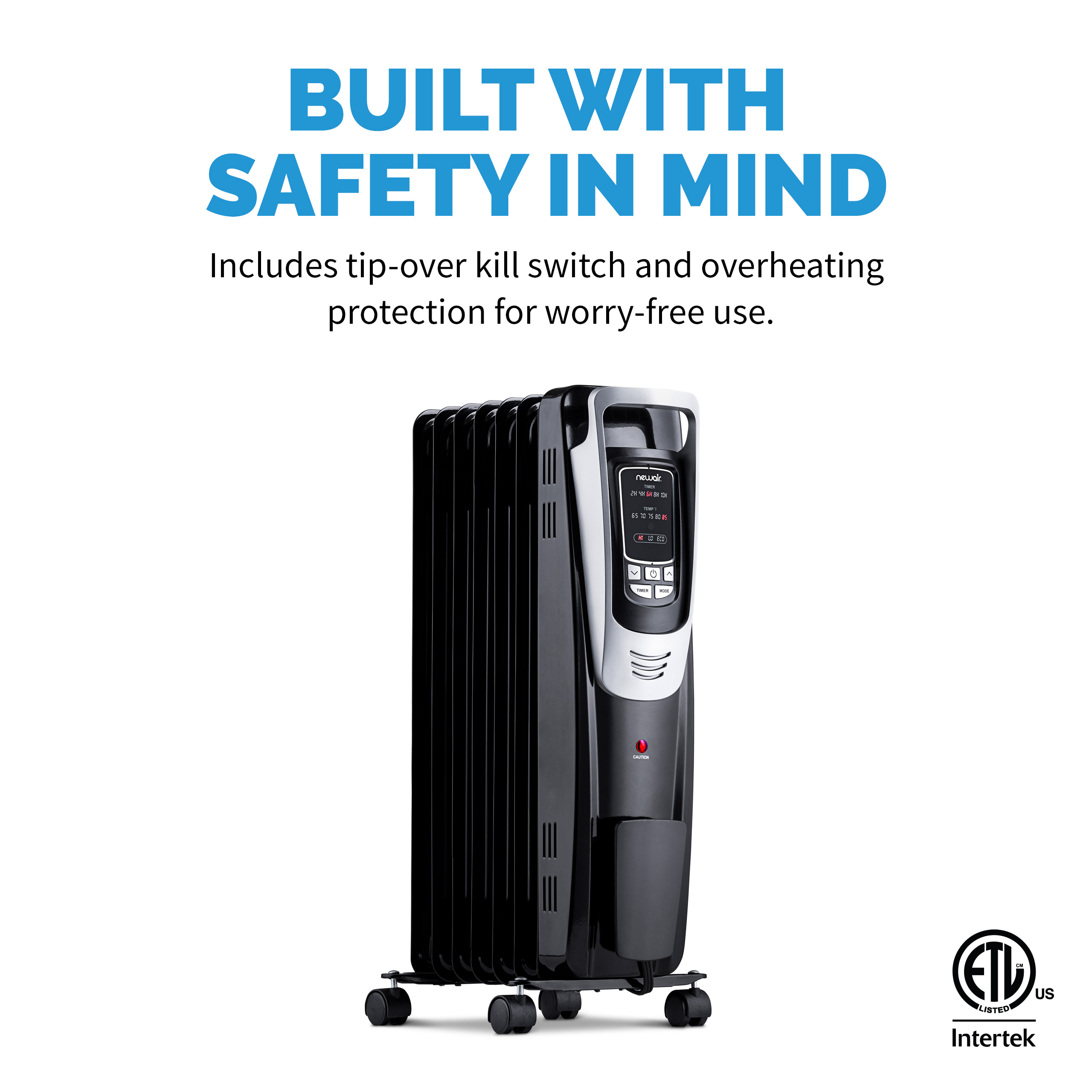 Radiateur à bain d'huile électrique Newair 2025. Chauffage individuel. Convient aux pièces jusqu'à 15 m².