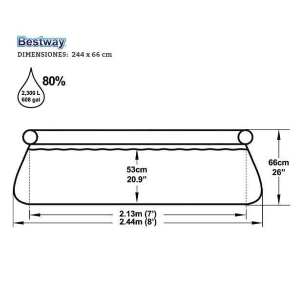 Bestway aufblasbarer runder Swimmingpool 2300l Ø244x66 cm
