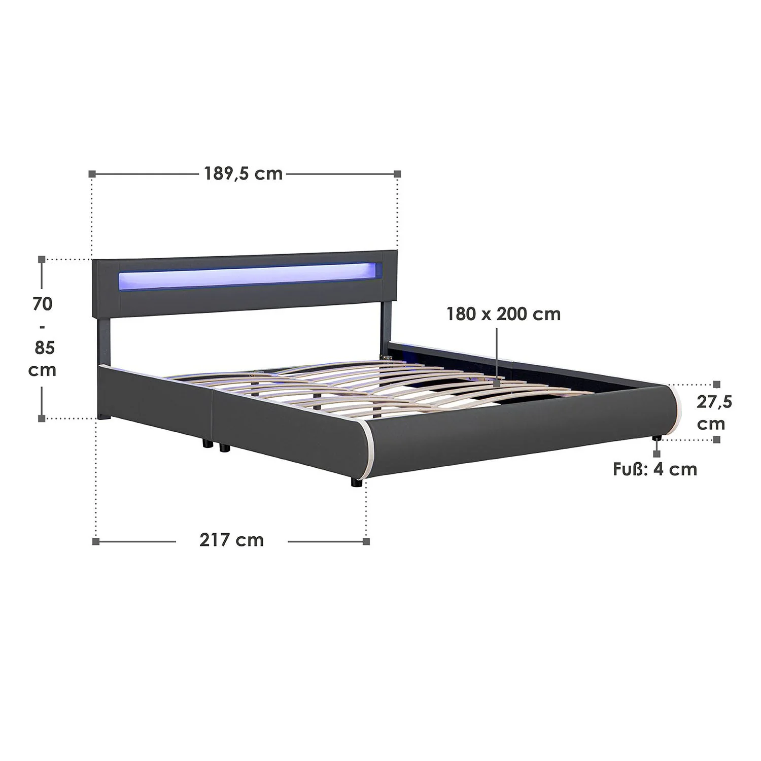 Lit capitonné Séville 2025, 140 x 200 cm, blanc