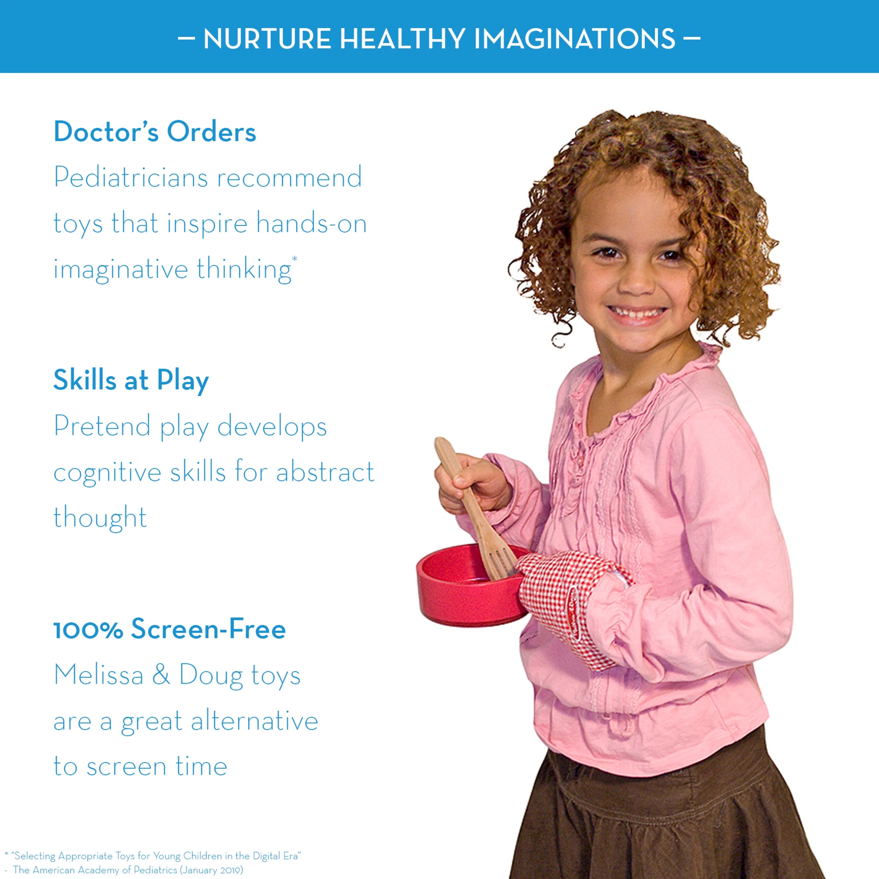 Melissa & Doug Ensemble d'accessoires de cuisine en bois de luxe – Casseroles et poêles (8 pièces)