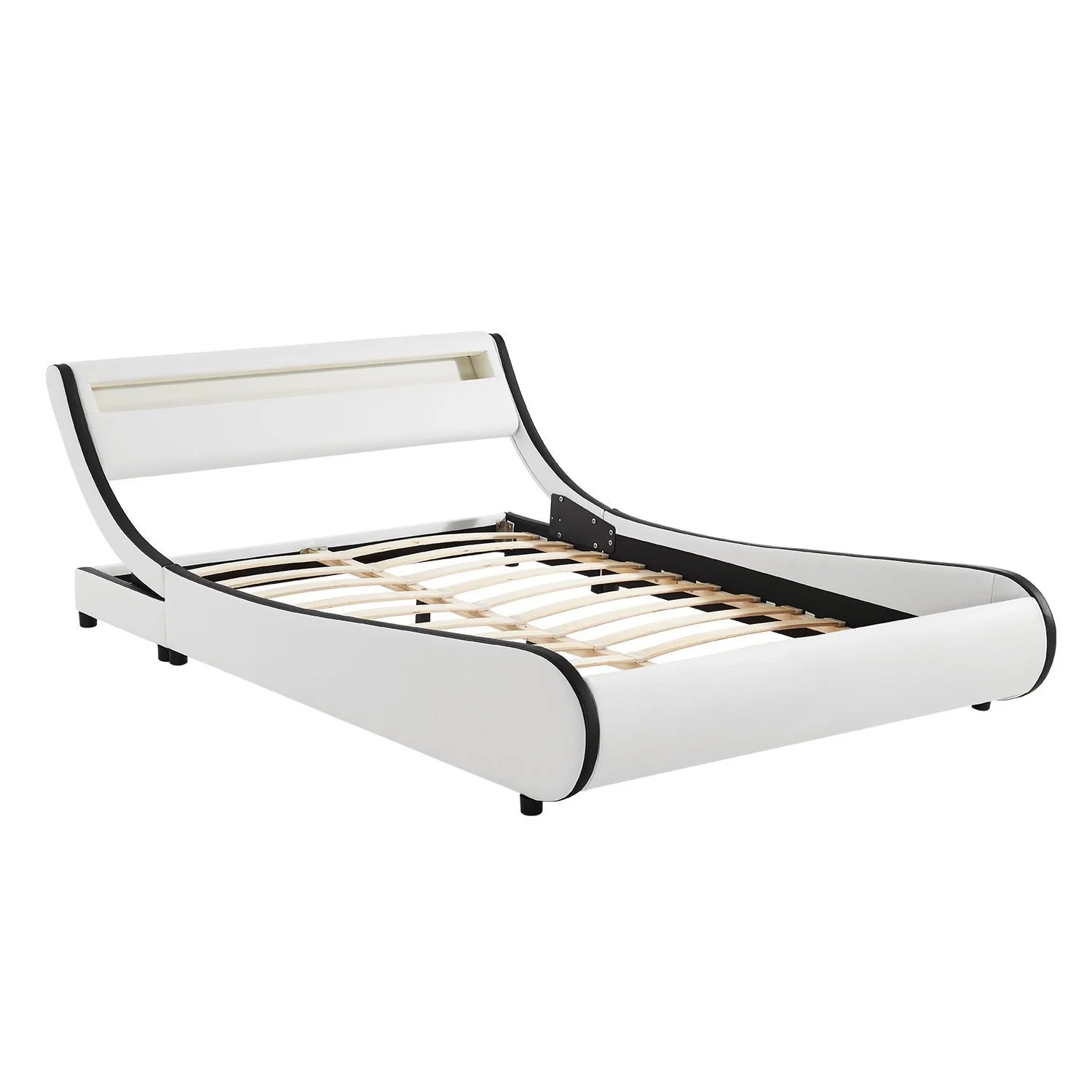 Lit capitonné Valencia 2025, 140 x 200 cm, blanc