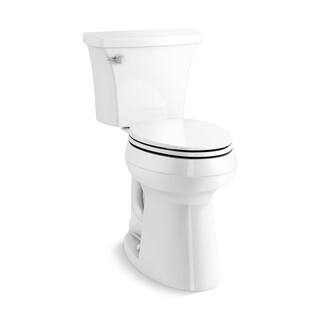 KOHLER Ekstra højt Highline Arc todelt toilet med enkelt skyl, 1,28 GPF. Aflangt. Hvidt (sæde inkluderet)