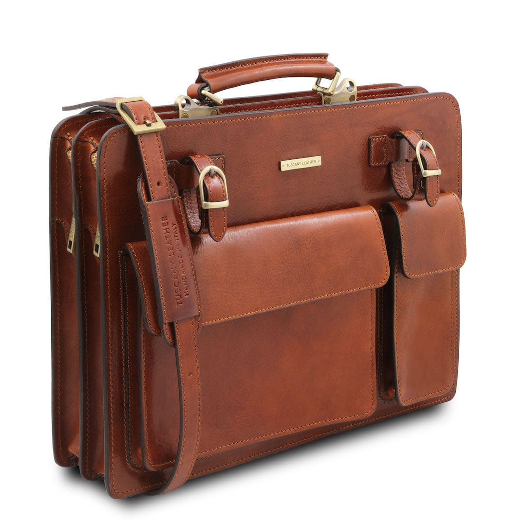 Venezia - 2 compartment leather briefcase | TL141268