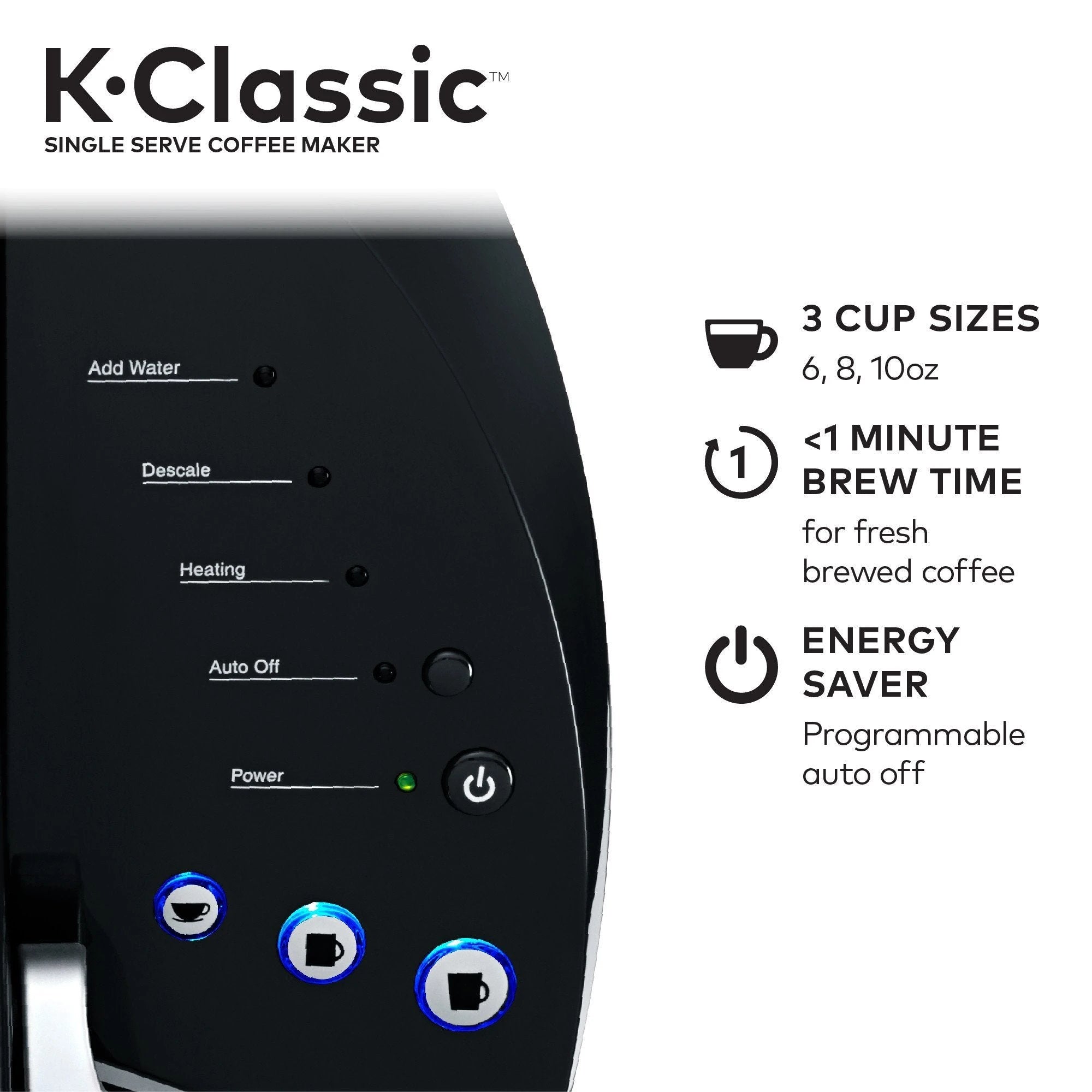 Cafetière Keurig K-Classic à dose unique K-Cup, noire