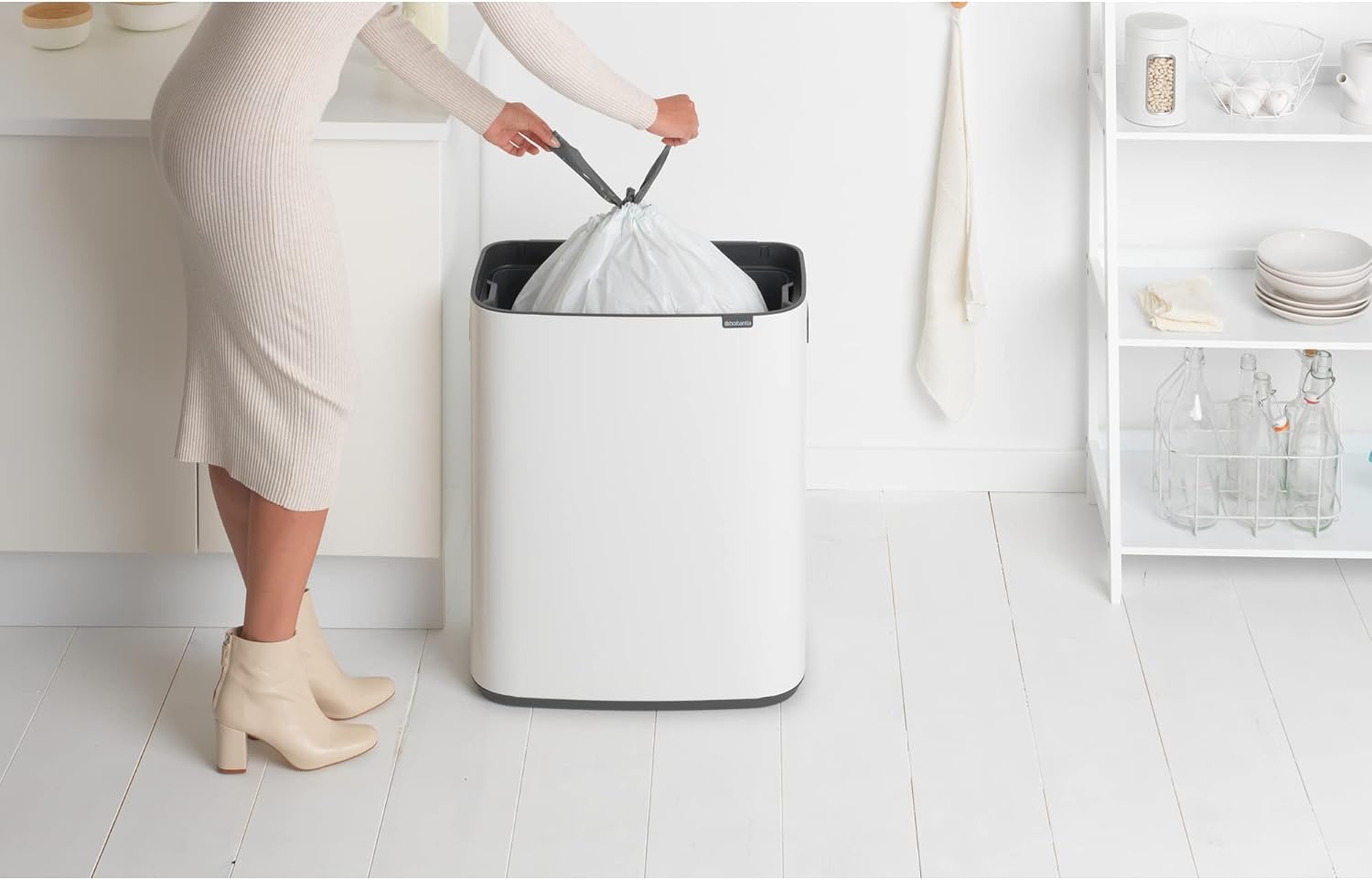 Brabantia Abfalleimer, Stahl matt, Anti-Fingerprint, 2 x 30 l