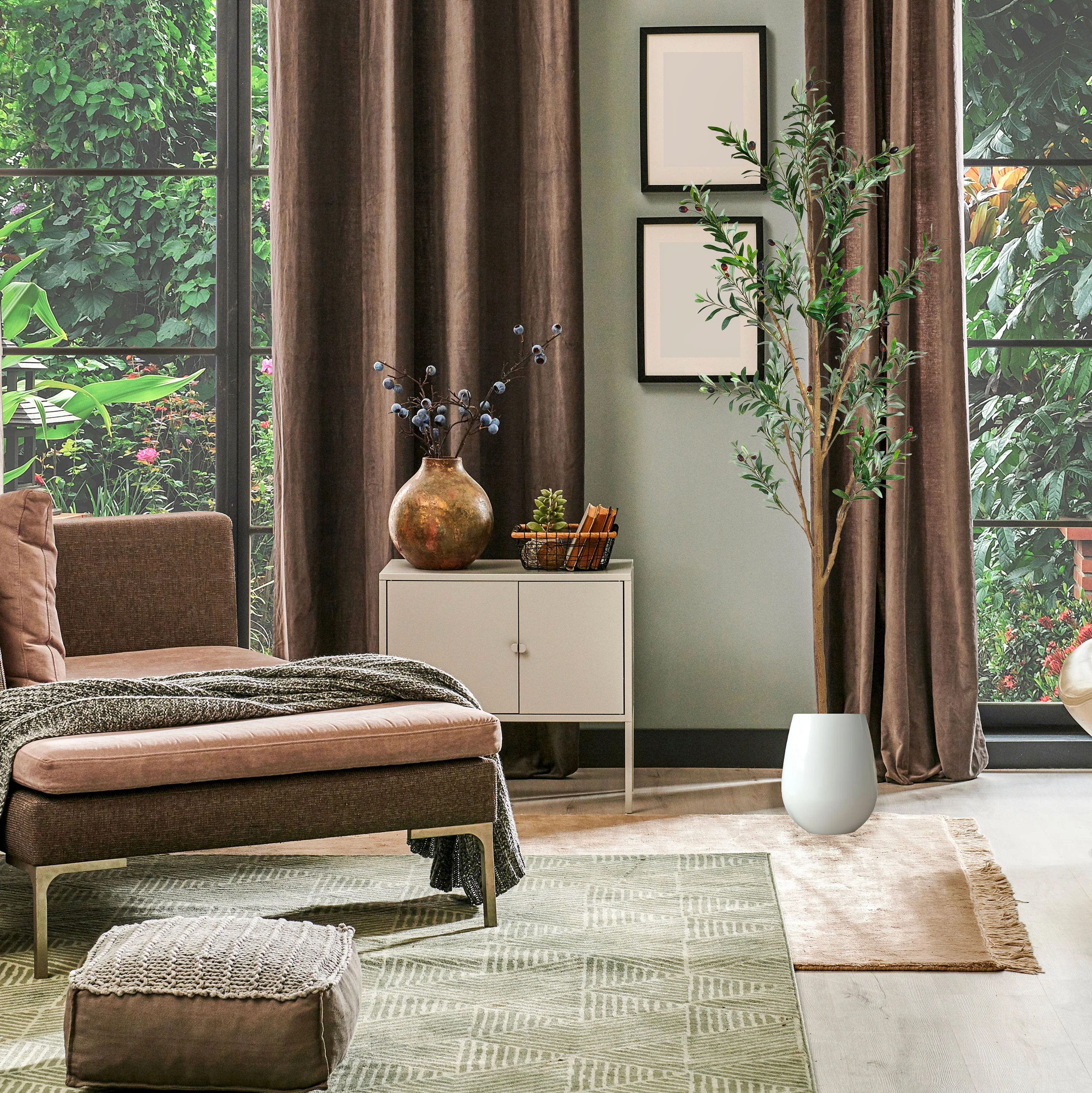 Olivier artificiel en pot 2025 avec feuilles en soie par Sunnydaze