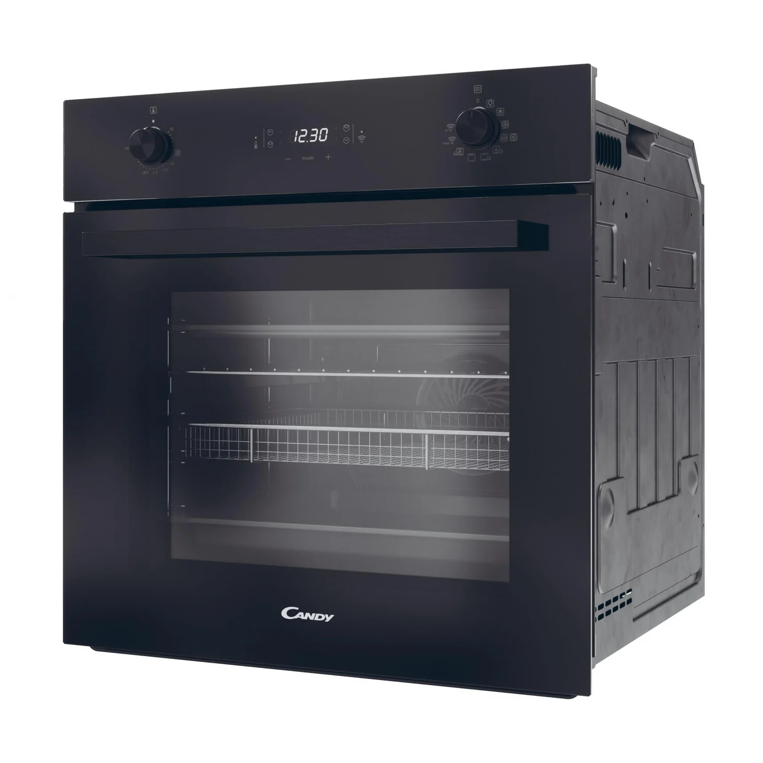 Candy FMBCA825SE0 Multifunktionsbackofen, 980 W, 70 l, Klapptür, 8 Kochfunktionen, WLAN, Energieeffizienzklasse A+ – Schwarz