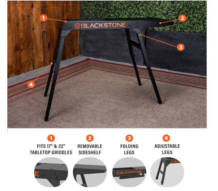 Blackstone Universal-Eisenstütze, rechteckig, schwarzer Stahl