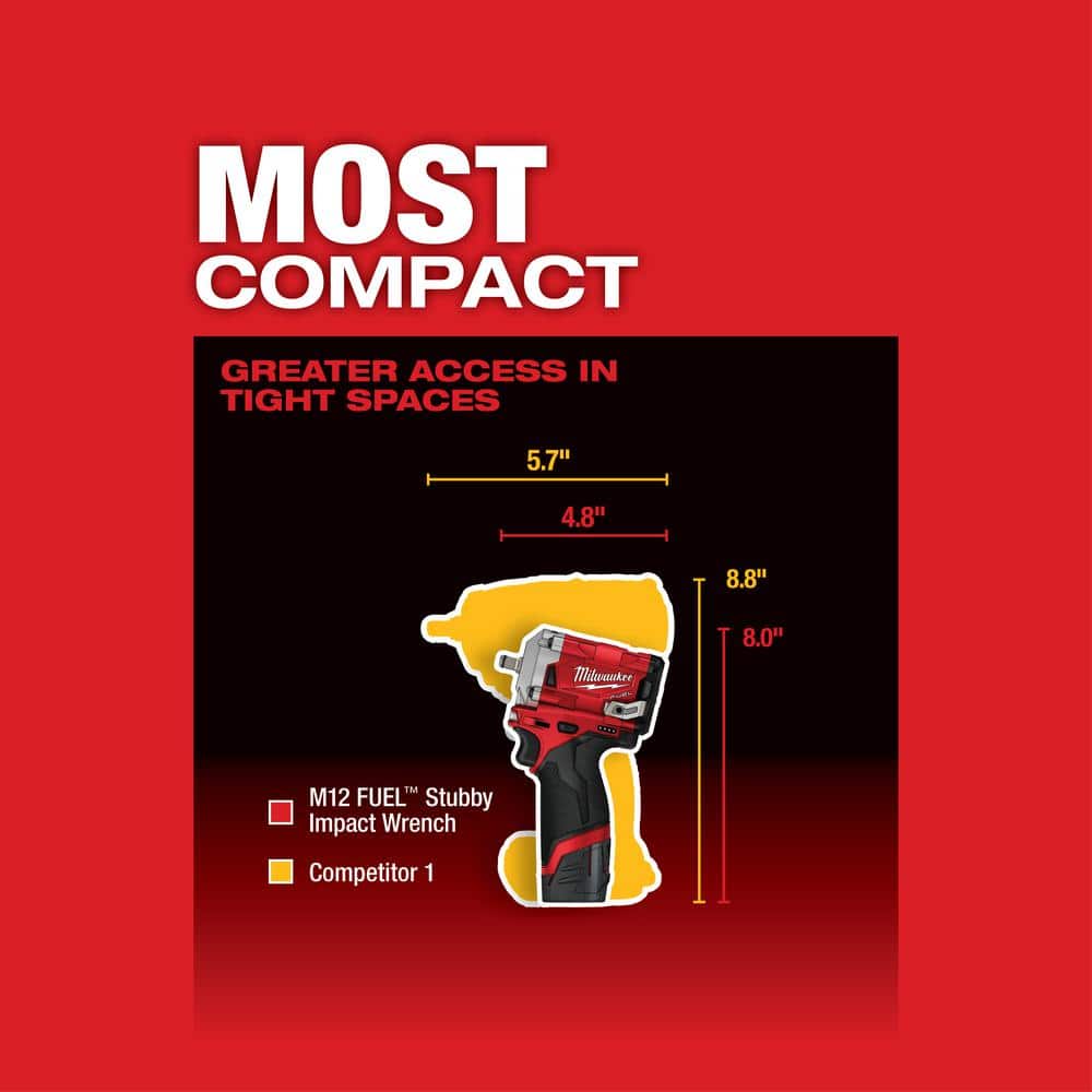 M12 FUEL 12V Kompakter Akku-Schlagschrauber, bürstenlos, 3/8 Zoll (nur Gerät) Modell 2554-20