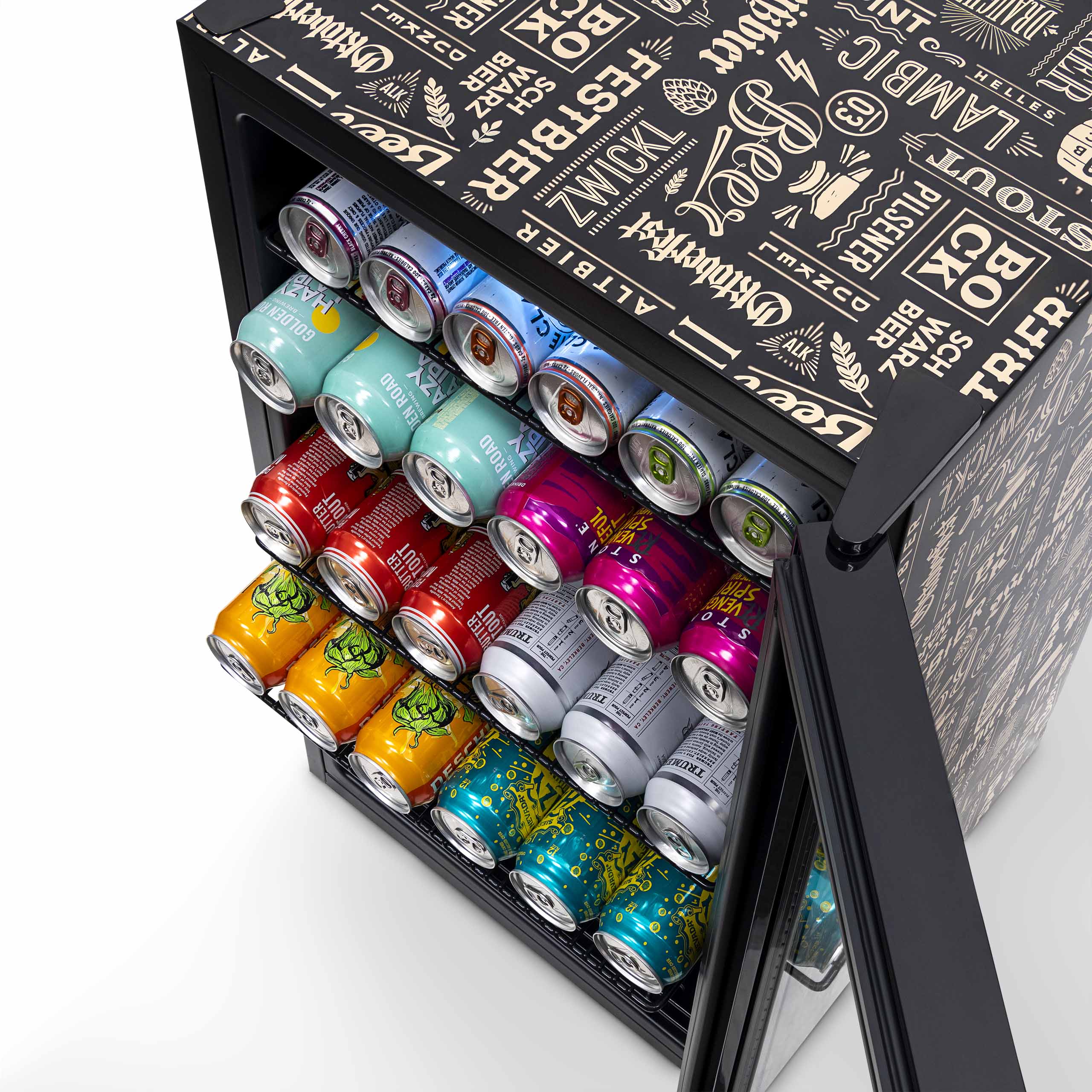 2025 Newair® Fritstående Drikkevarekøleskab World Beers – 126 Dåser – 18,5