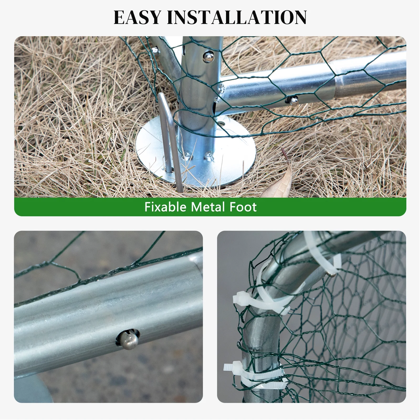 ZephyPaws – Großes 2 x 3 m Metall-Laufgehege mit wasserdichter Abdeckung – Außengehege für Geflügel, Kaninchen, Katzen und Hunde