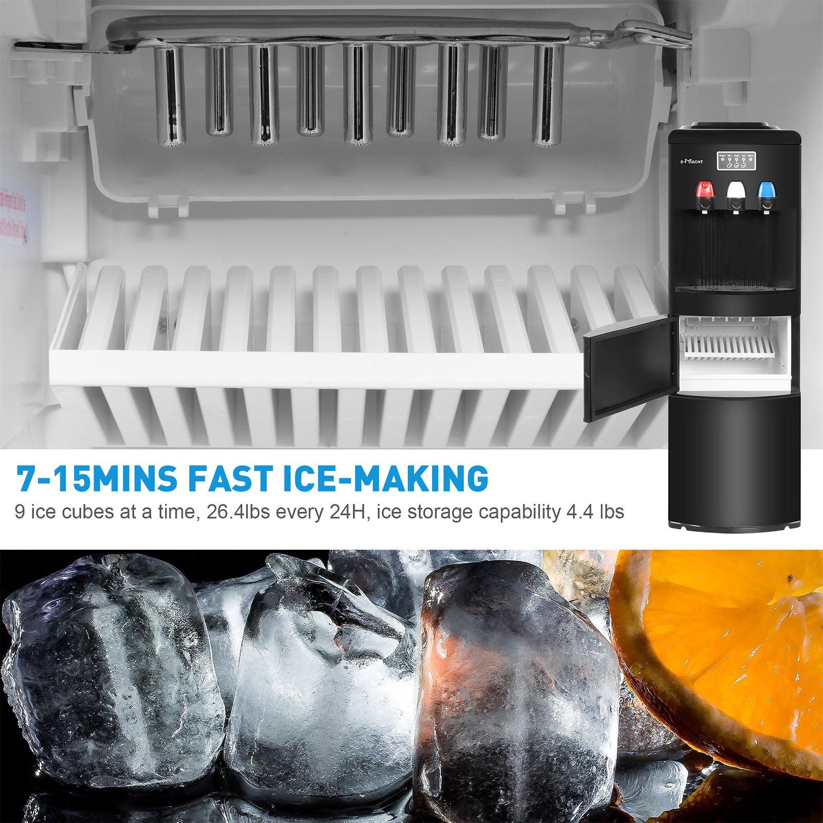 2-in-1-Wasserspender mit Eiswürfelbereiter – Für 3- bis 5-Gallonen-Flaschen – Kindersicherung – Schwarz