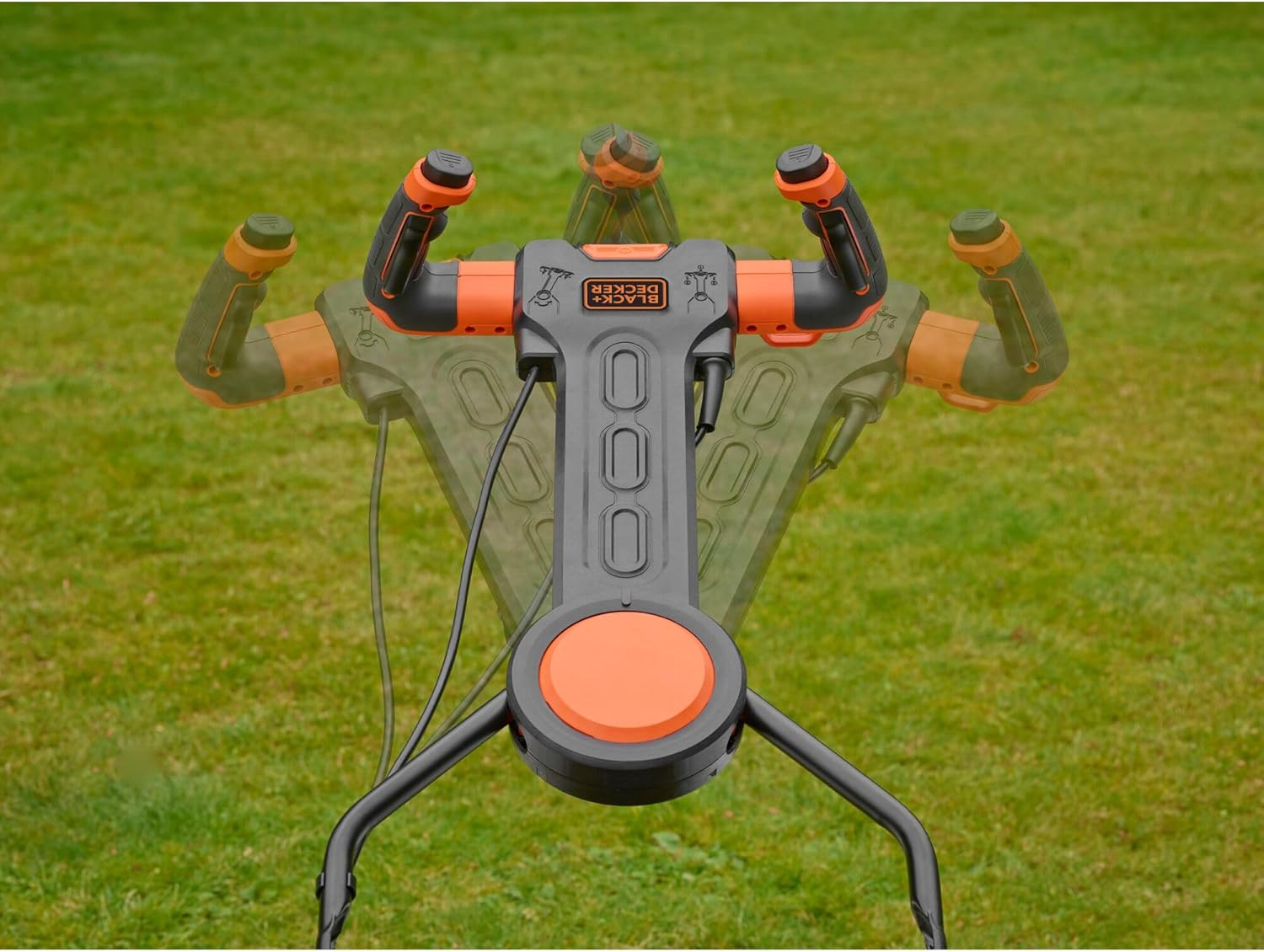 BLACK+DECKER BEMW471ES, 1600-W-Elektrorasenmäher, 38 cm Schnittbreite, 6 einstellbare Schnitthöhen (20, 30, 40, 50, 60 und 70 mm), EASYSTEER 3-Positionen-Griff