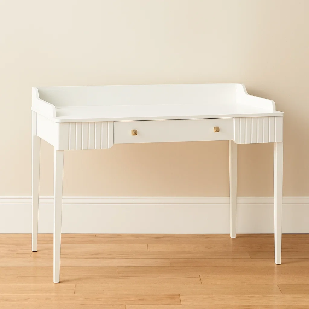 Console - Blanche - MDF et bois - Intérieur - 110 cm x 60 cm x 85 cm - coKJpc0XpI5N