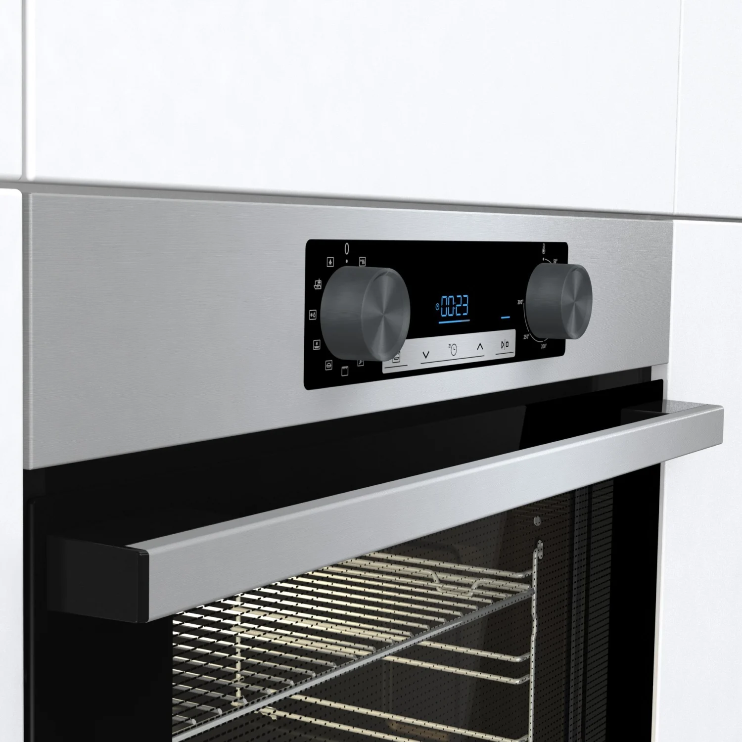 Hisense BI62216AX Multifunktionsbackofen, 2,5 kW, 77 l, Klapptür, 11 Kochfunktionen, Energieeffizienzklasse A – Edelstahl