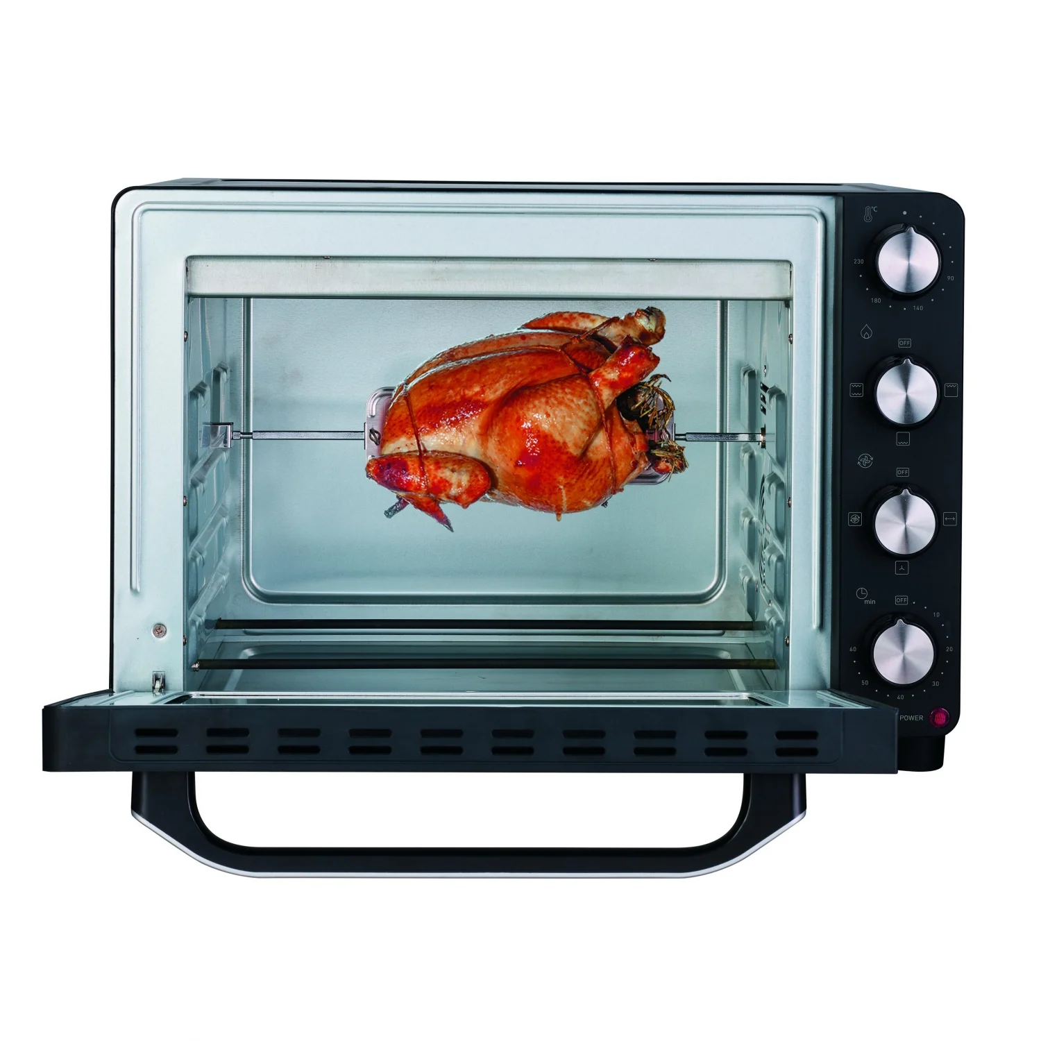 Carrefour Home HTO36-25 Tischbackofen, 1,6 kW, 36 l, Klapptür, 12 Kochfunktionen – Schwarz