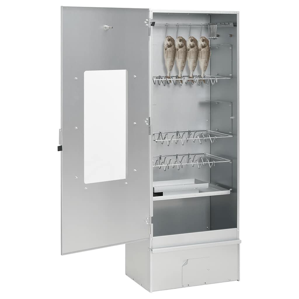 Räucherofen mit Holzspänen, verzinkter Stahl, 44,5 x 29 x 110 cm, Vidaxl