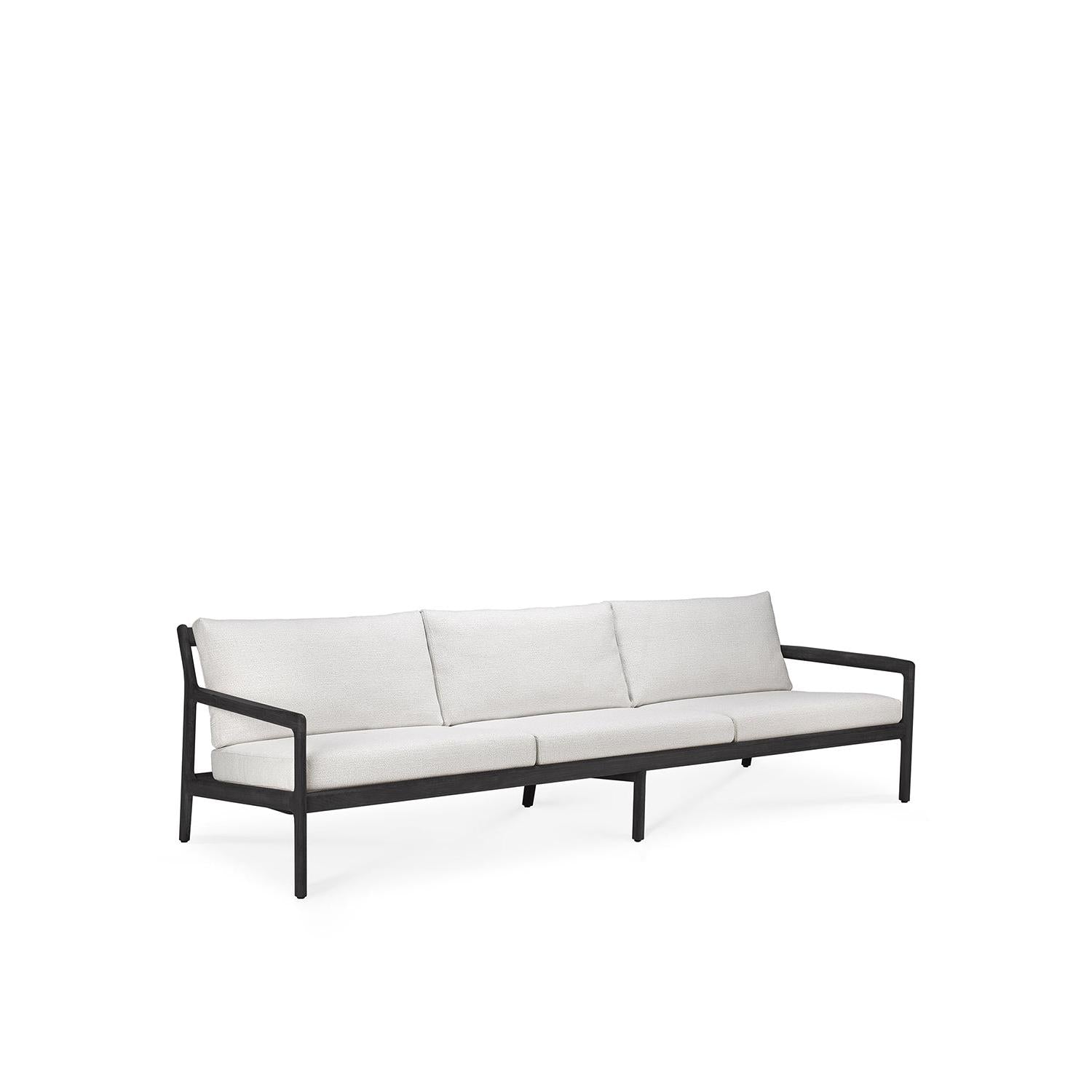 Sofá de exterior Jack de 3 plazas - Teca negra con blanco roto