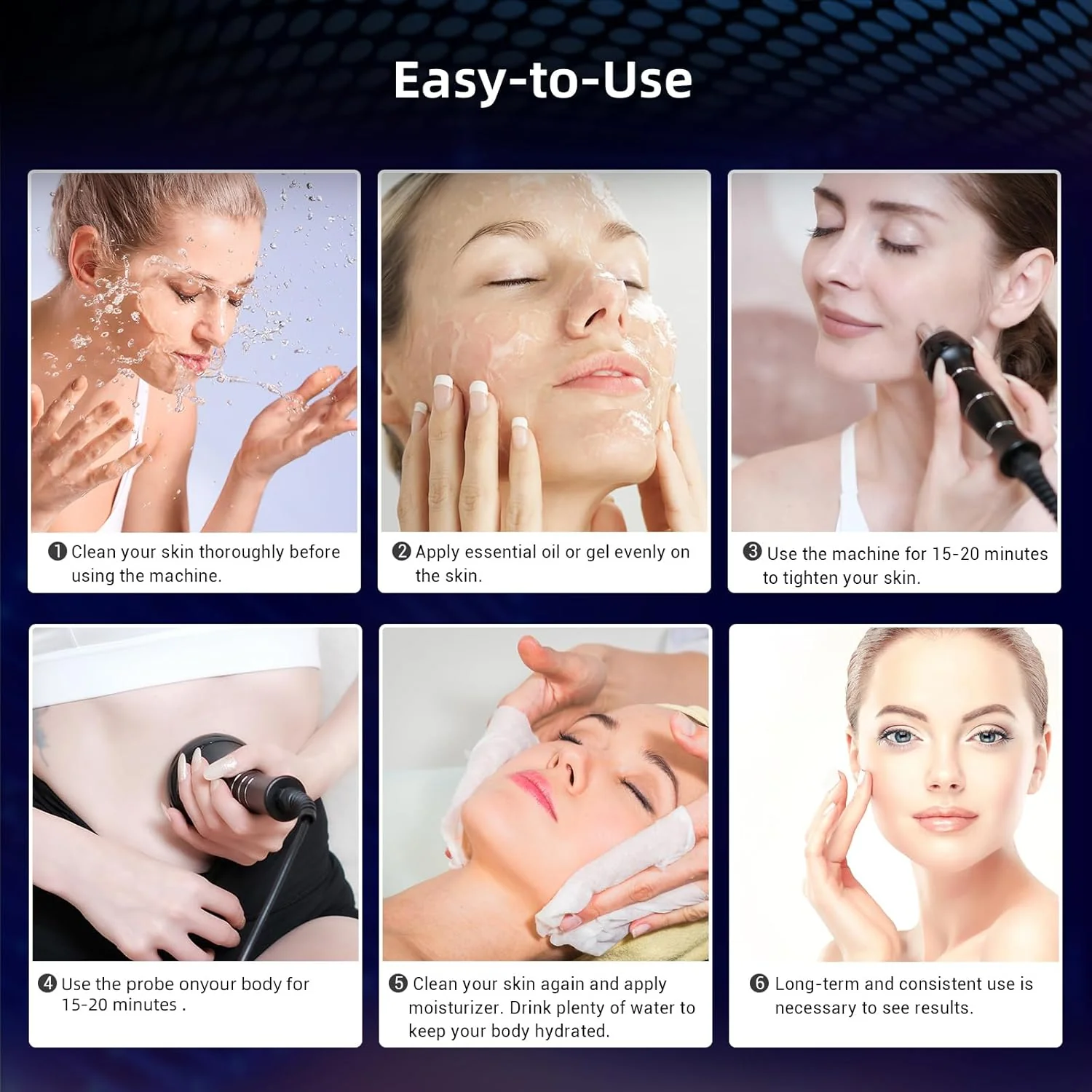 Gerät zur Verbesserung des Erscheinungsbildes von Cellulite. Anti-Cellulite-Massagegerät mit Radiofrequenz für den Heimgebrauch.