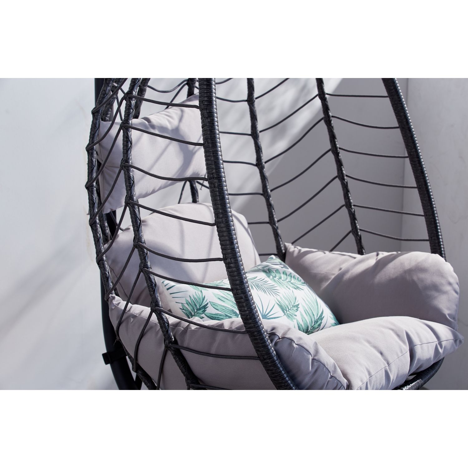 Lima Hängesessel, graues Kunstharz