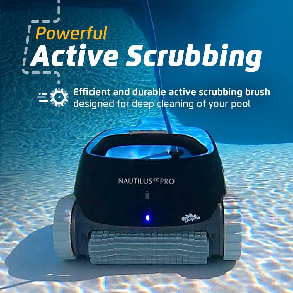 Robot nettoyeur de piscine Dolphin Nautilus CC 2025 pour piscines jusqu'à 10 mètres – Brosse pour grimper aux parois