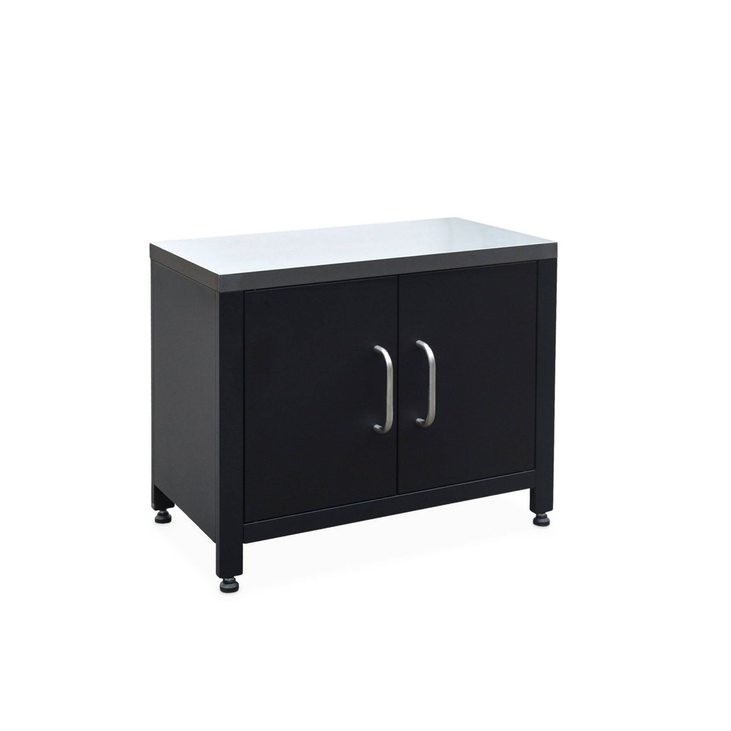 Stahl-Außenküche, 80 cm, Schwarz