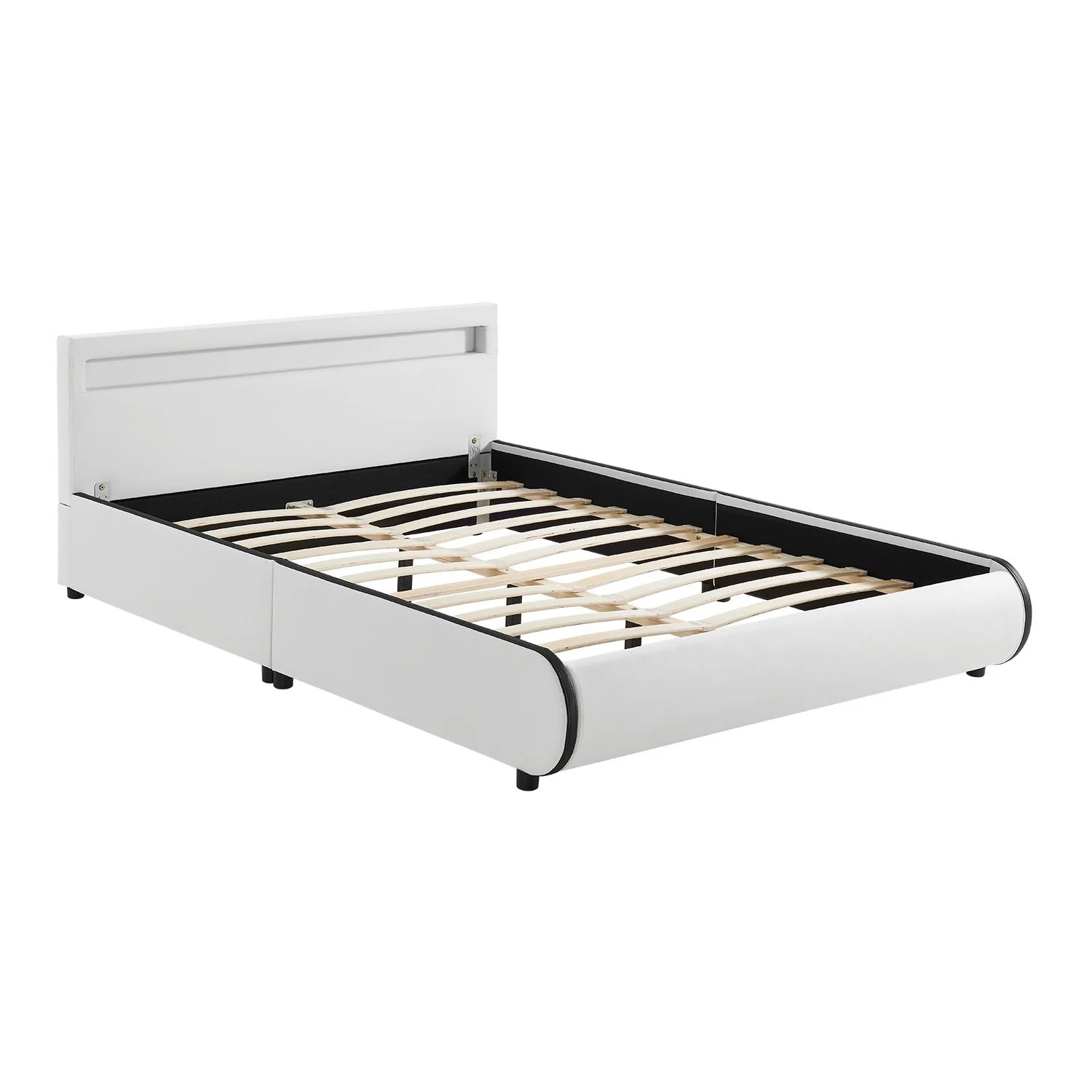 Lit capitonné Séville 2025, 140 x 200 cm, blanc