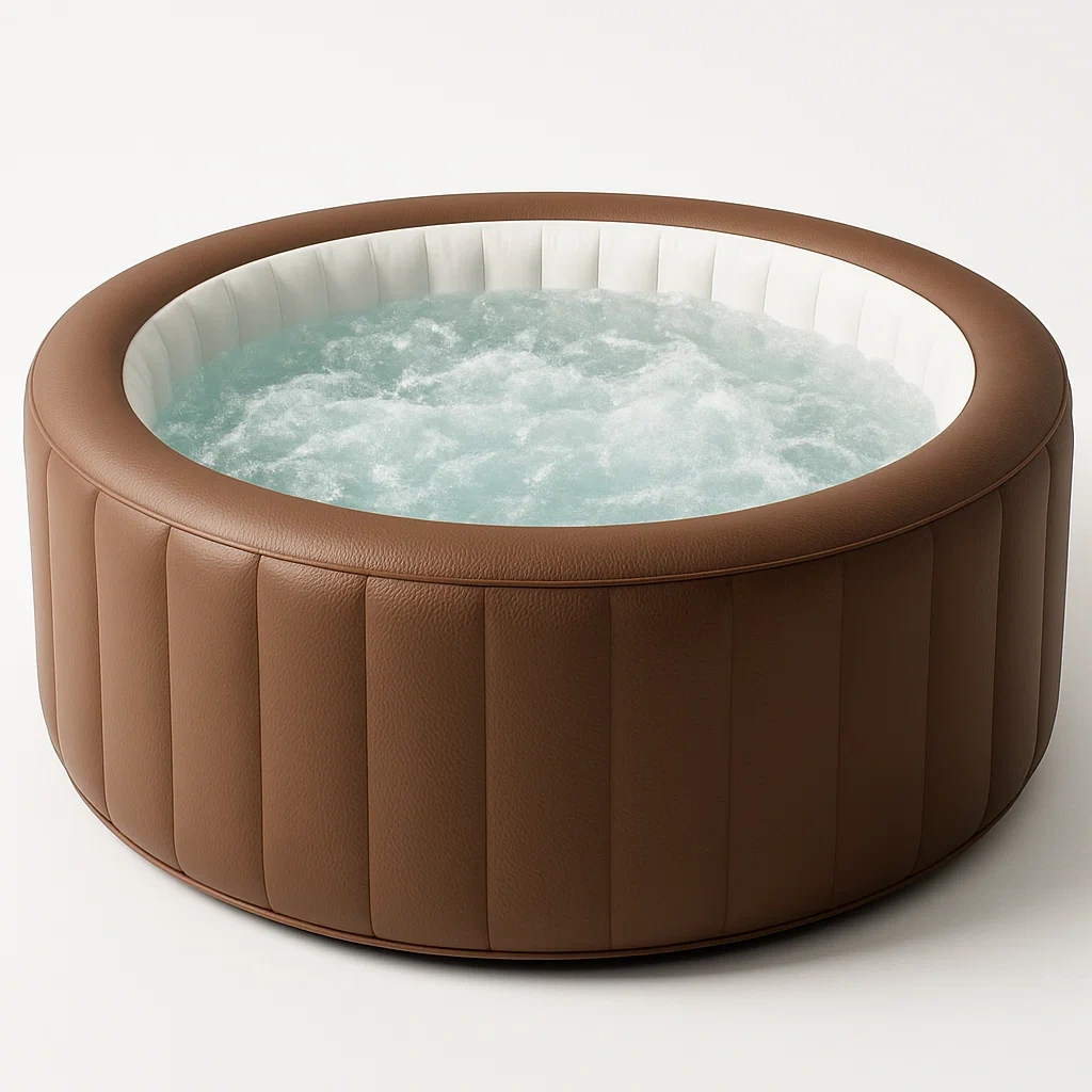 Spa gonflable 180x66 cm 2 places rond marron/blanc mPUfmYR327rJ