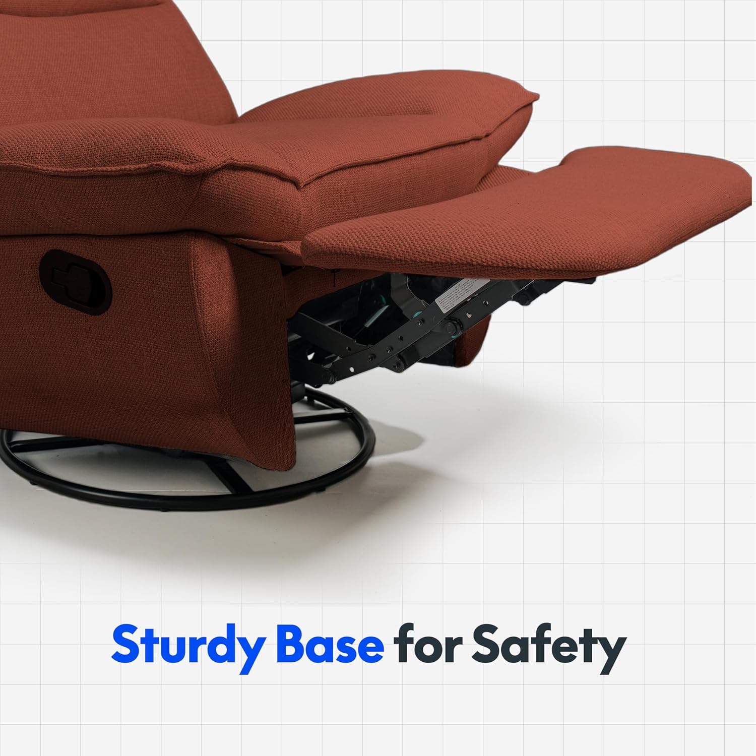 FLEXISPOT XC6 Relaxsessel, Drehsofa mit Wippfunktion, TV-Sessel mit verstellbarer Rückenlehne, Liegesessel für Schlafzimmer, Wohnzimmer und Heimkino (Beige)