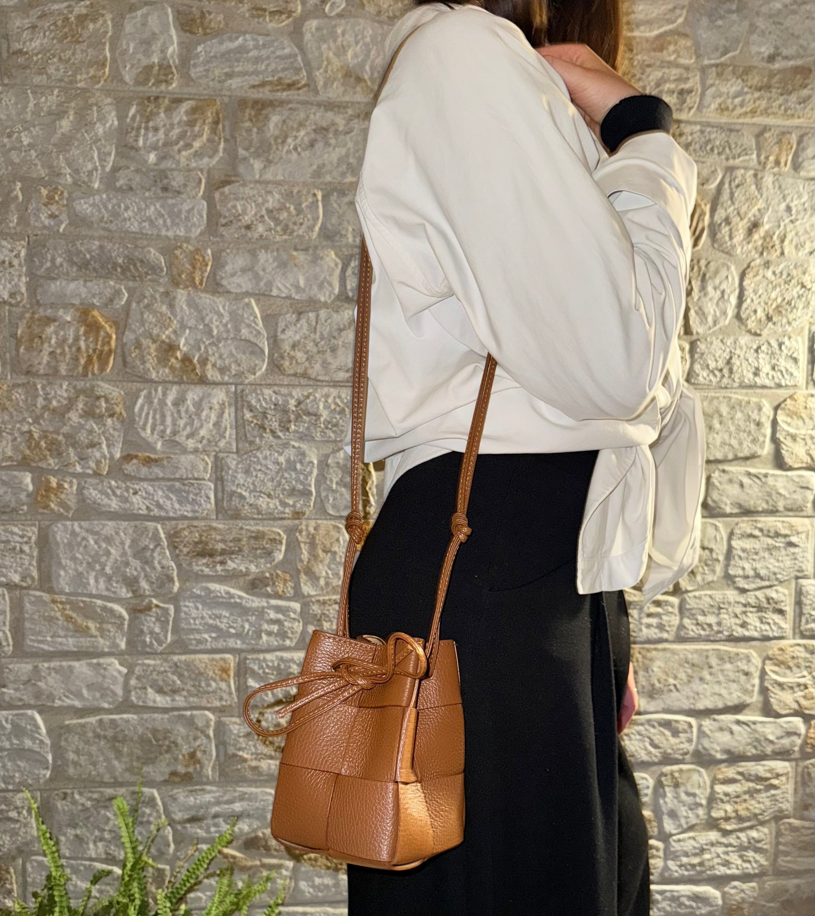 Emi - Handmade Drawstring Woven Crossbody Bag