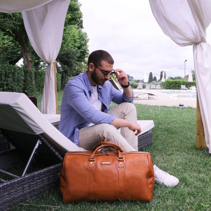 Oslo - Travel leather duffel bag - Weekender bag | TL141913