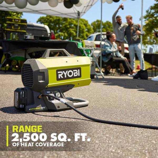 2025 RYOBI ONE+ 18V batteridrevet propangas-hybridvarmer (kun værktøj)
