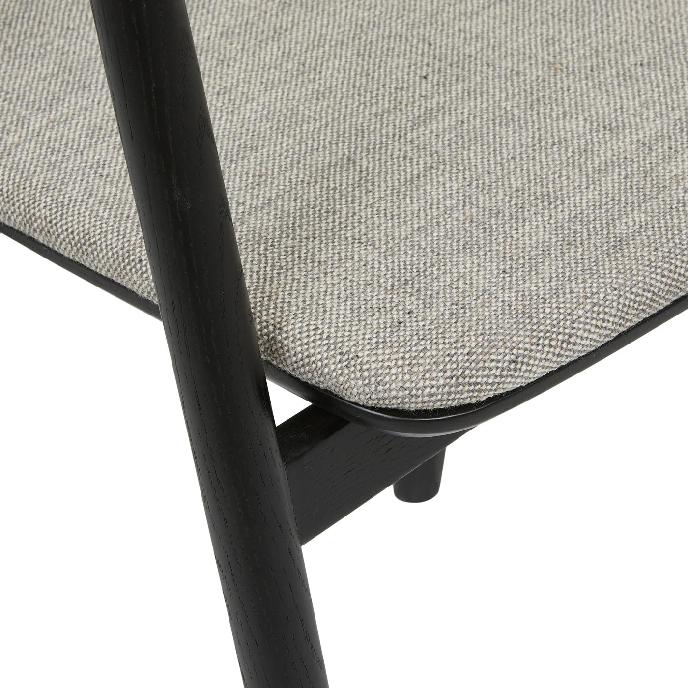 Silla de comedor con incrustaciones | Roble negro y tela