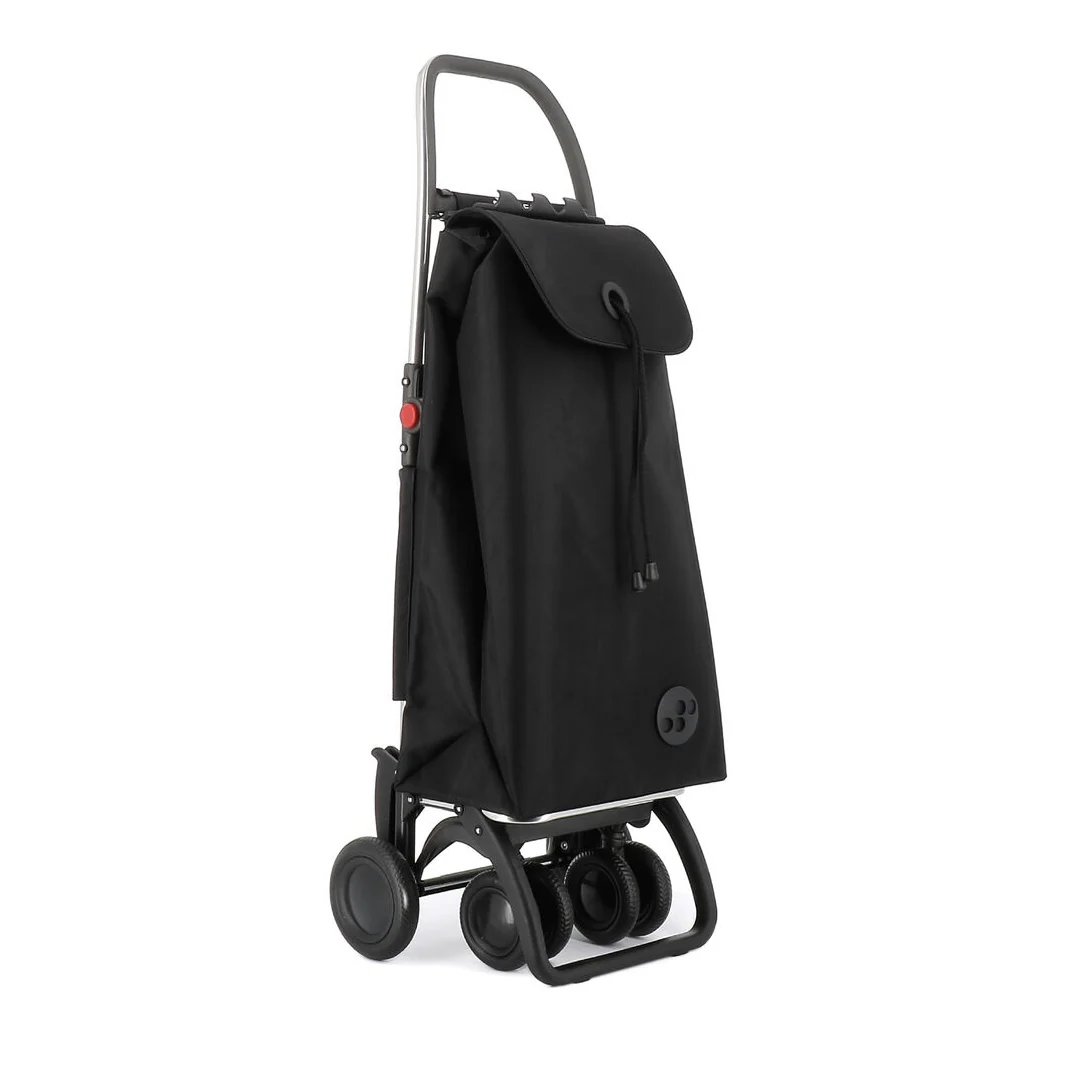 Chariot de courses I-Max MF 2025, 4 roues, 2 pivotantes, pliable - Noir